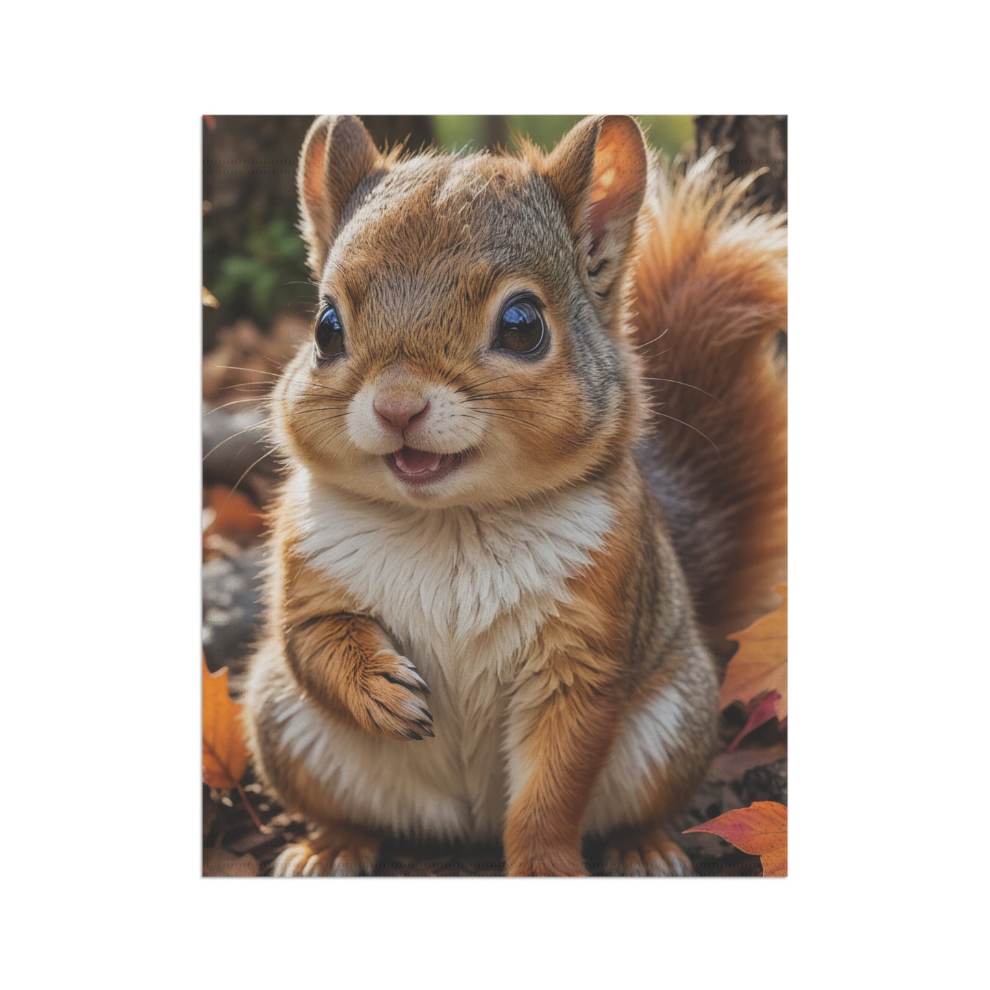 Smiling Squirrel Autumn Garden Flag