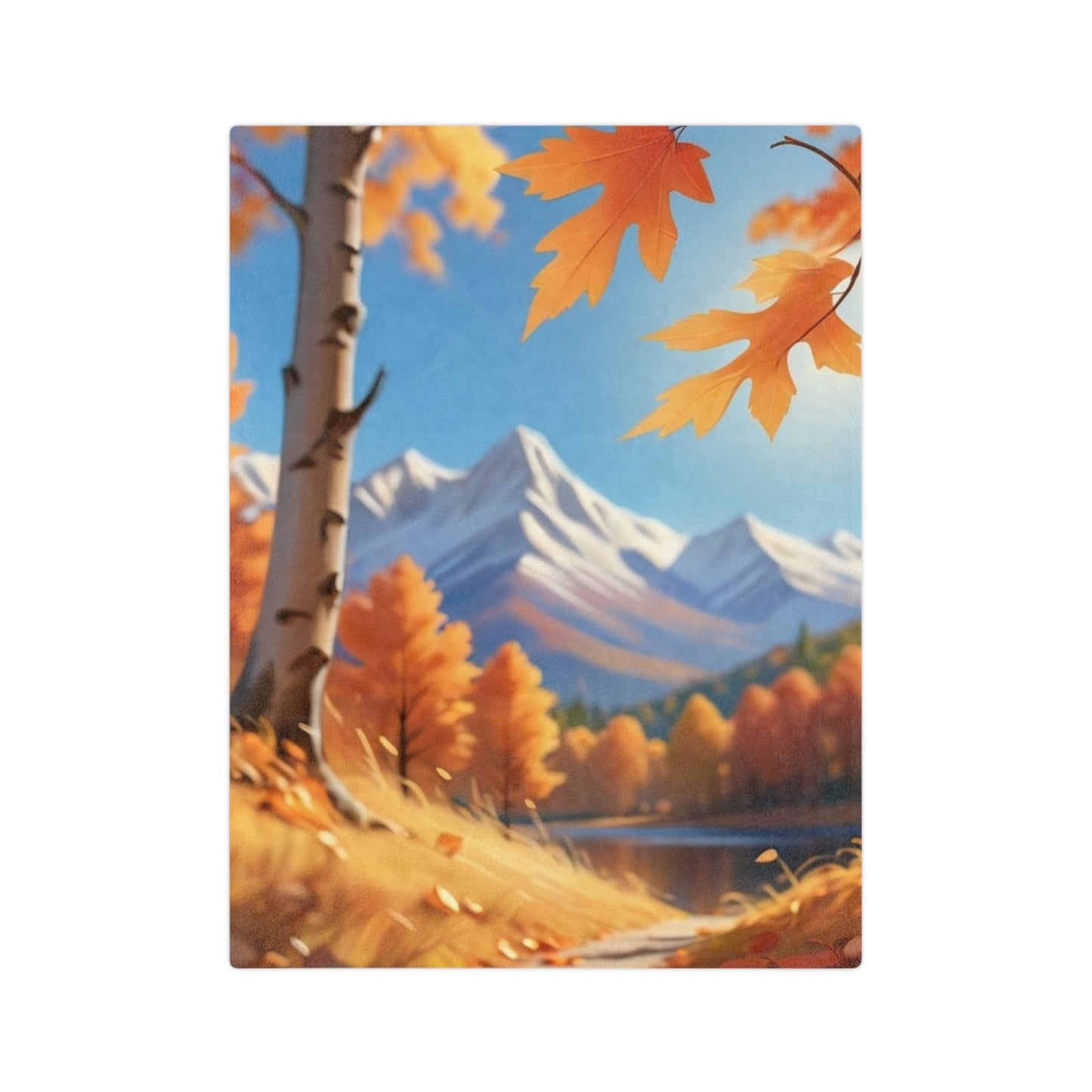 Autumn Mountain Velveteen Blanket