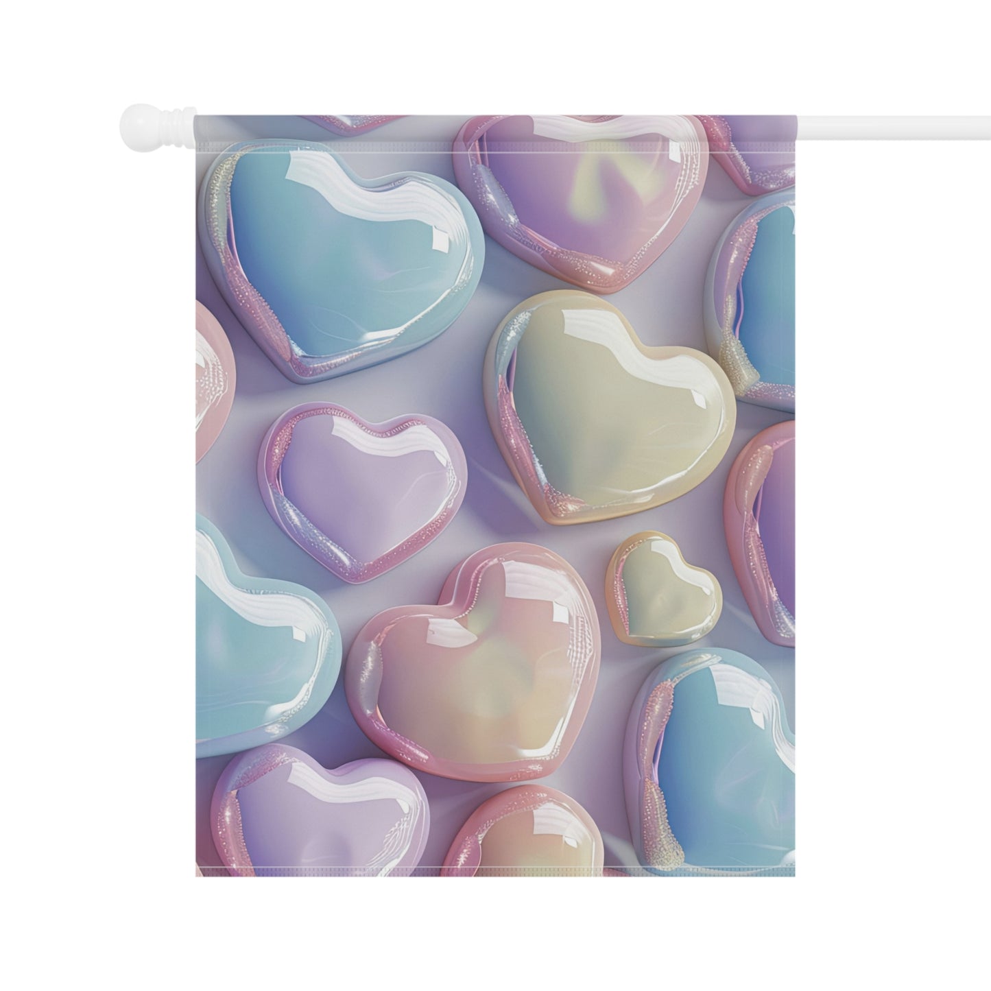 Pastel Hearts Garden Flag