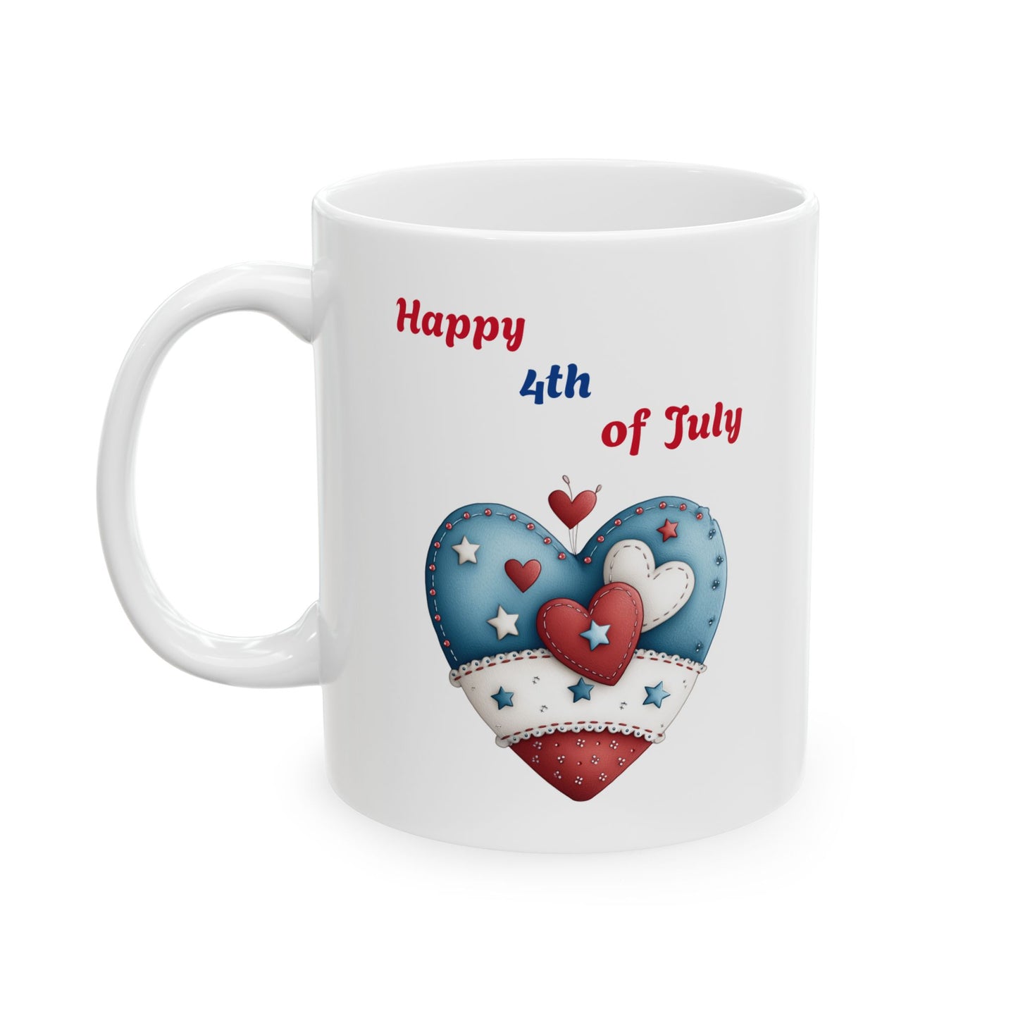Decorative Stars & Stripes Heart Mug