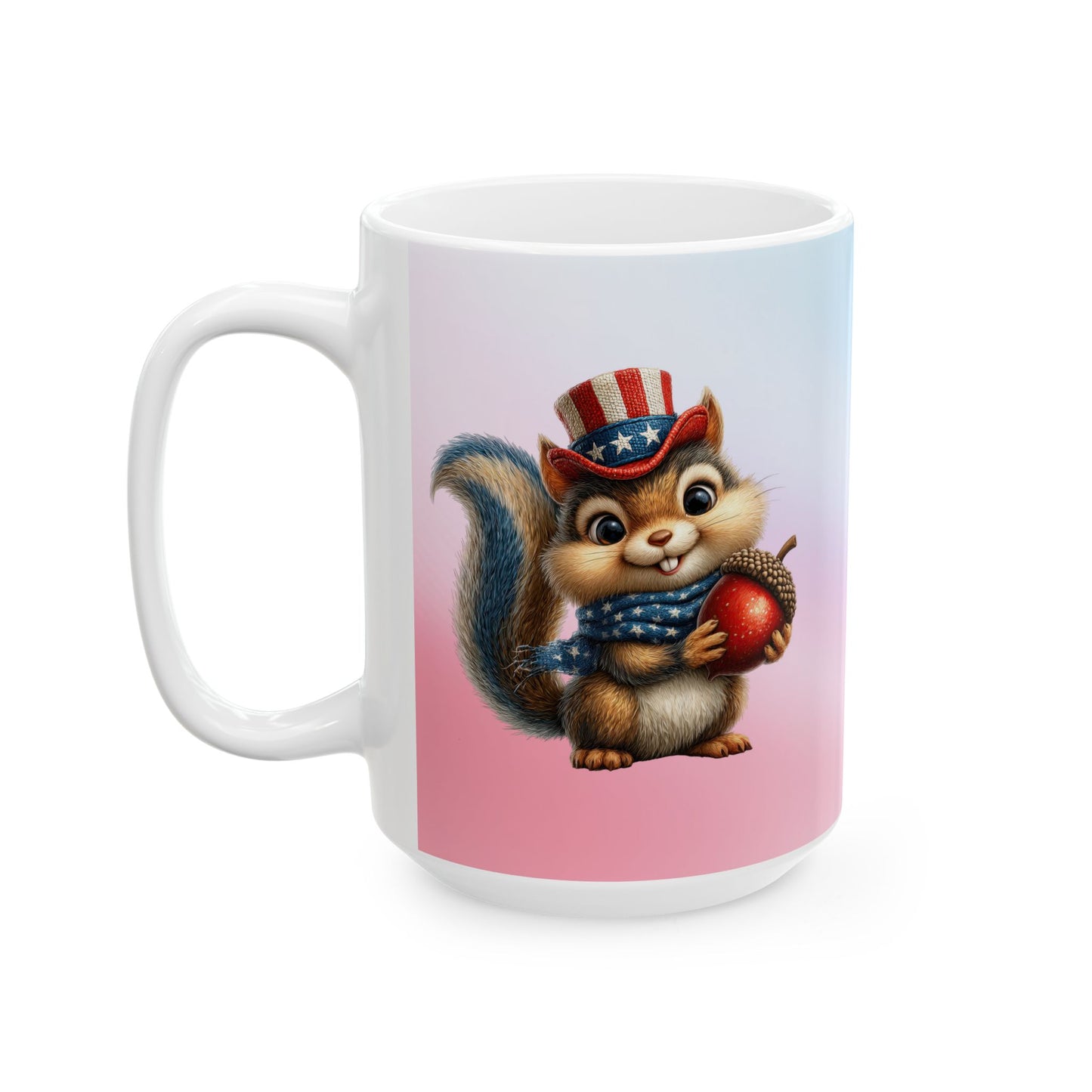 Patriotic Squirrel Ceramic Mug
