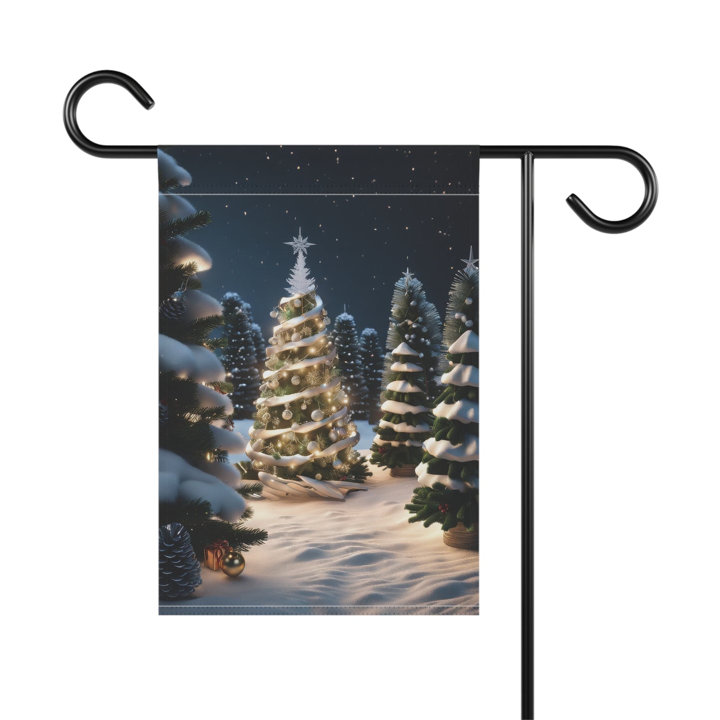 Enchanted Winter Forest Christmas Garden Flag