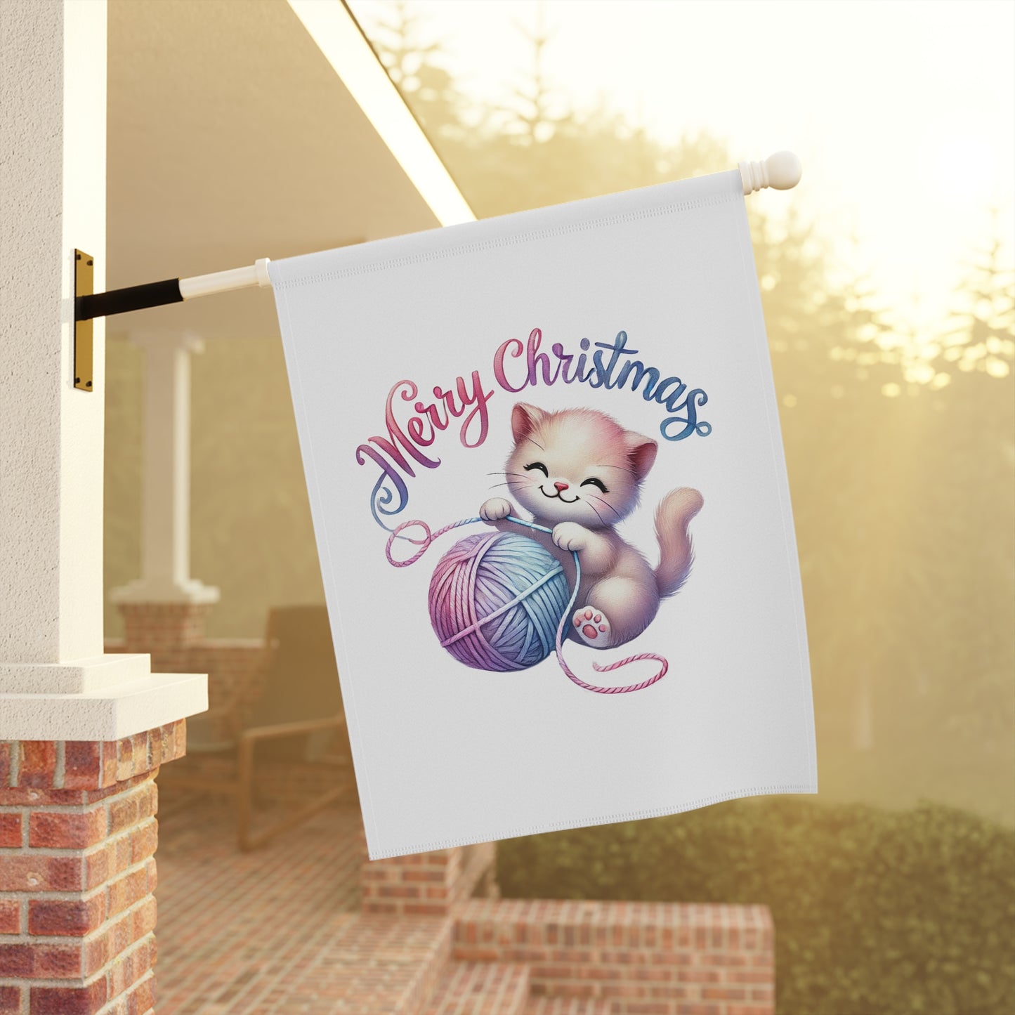 Cute Kitten Christmas Garden Flag