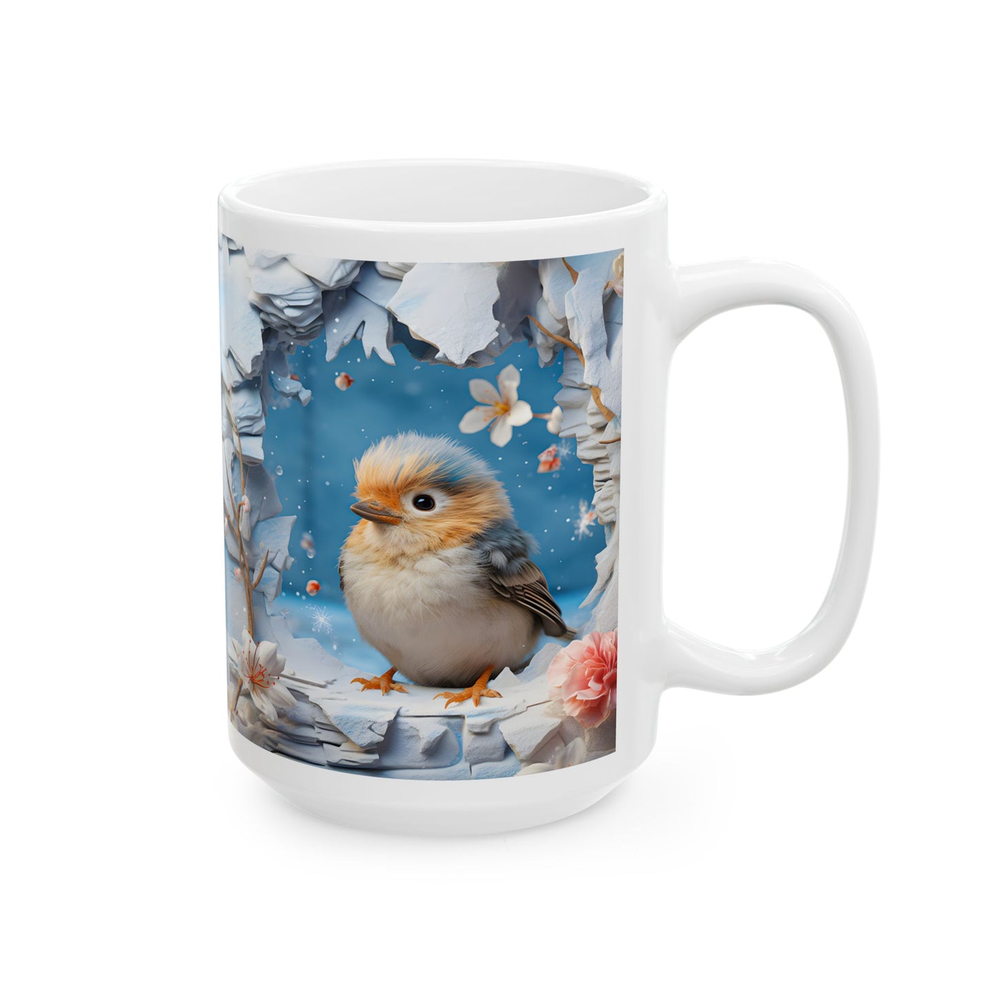 Adorable 3-D Winter Bird Coffee Mug