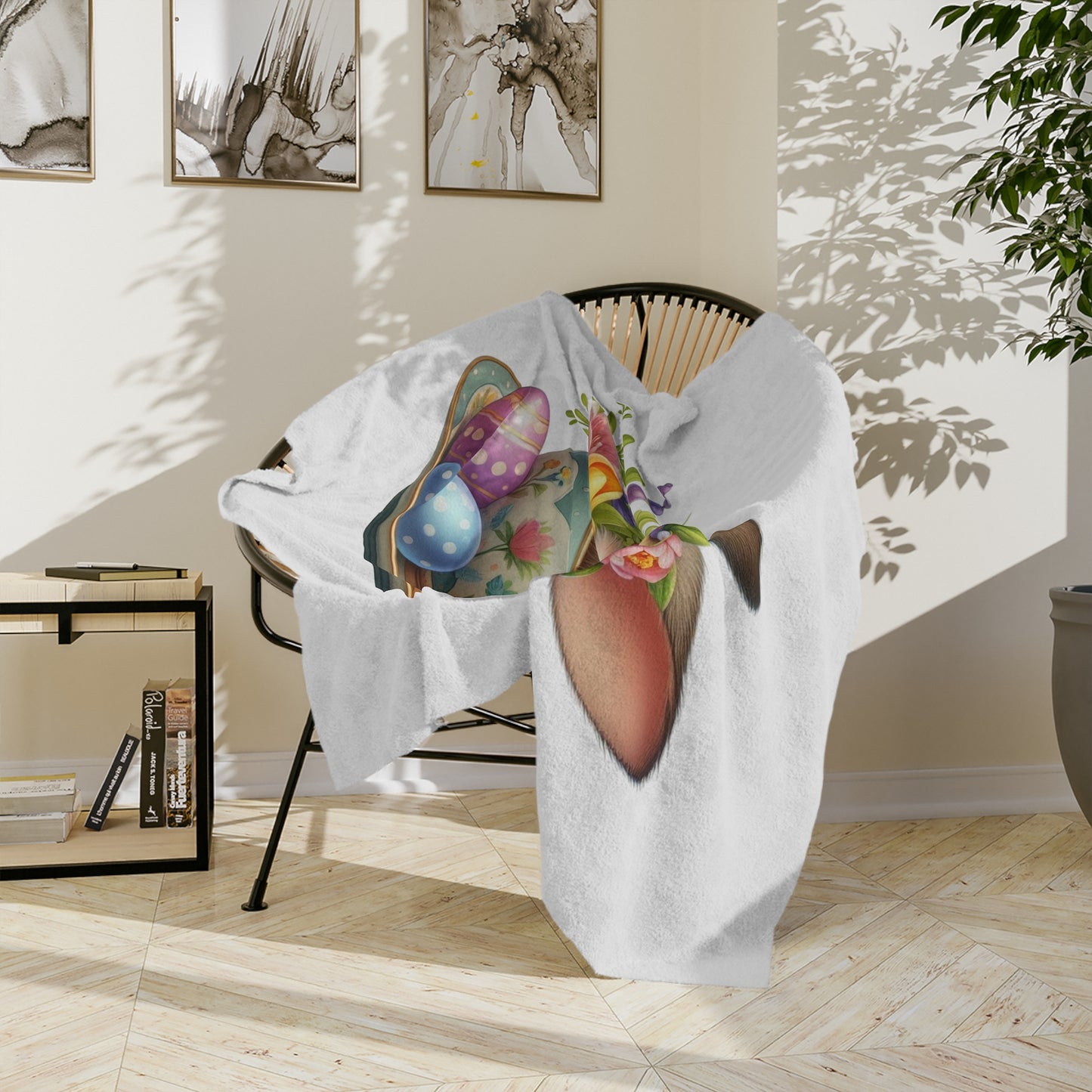 Cute Teacup Bunny Lightweight Velveteen Blanket