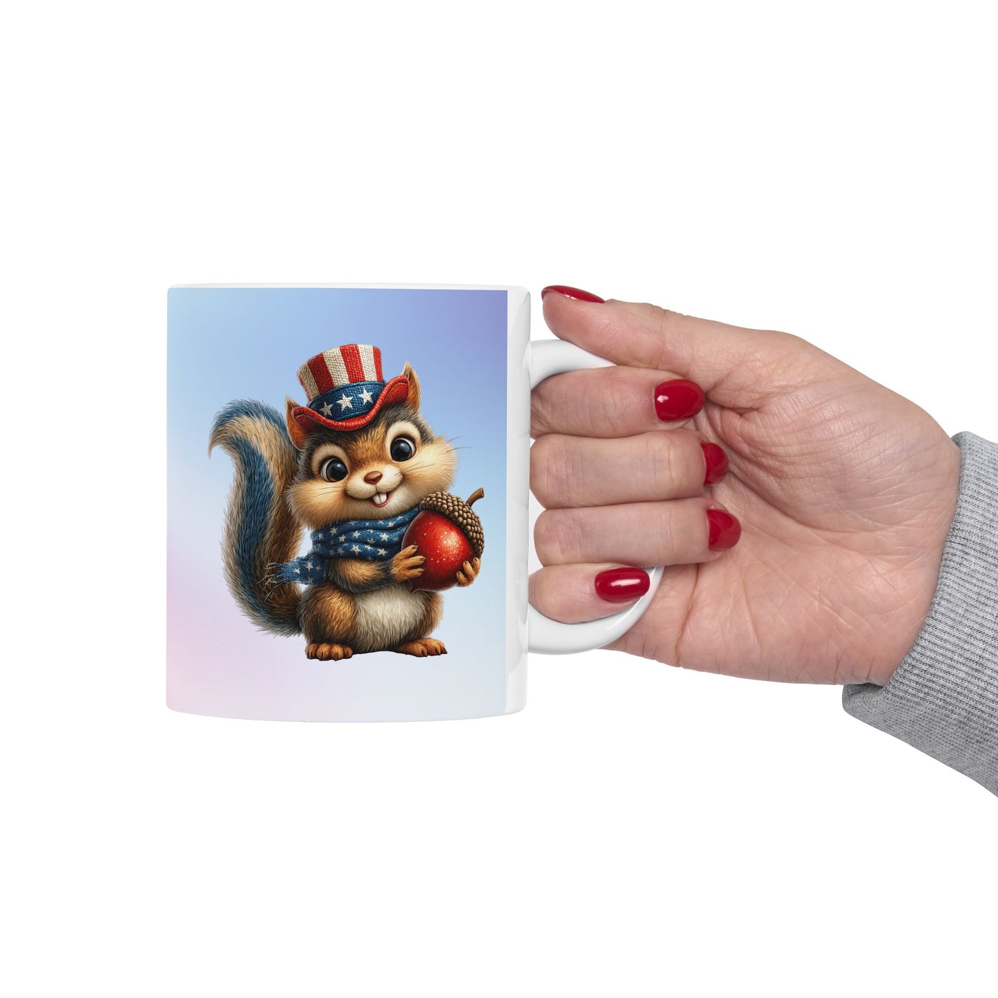 Patriotic Squirrel Ceramic Mug