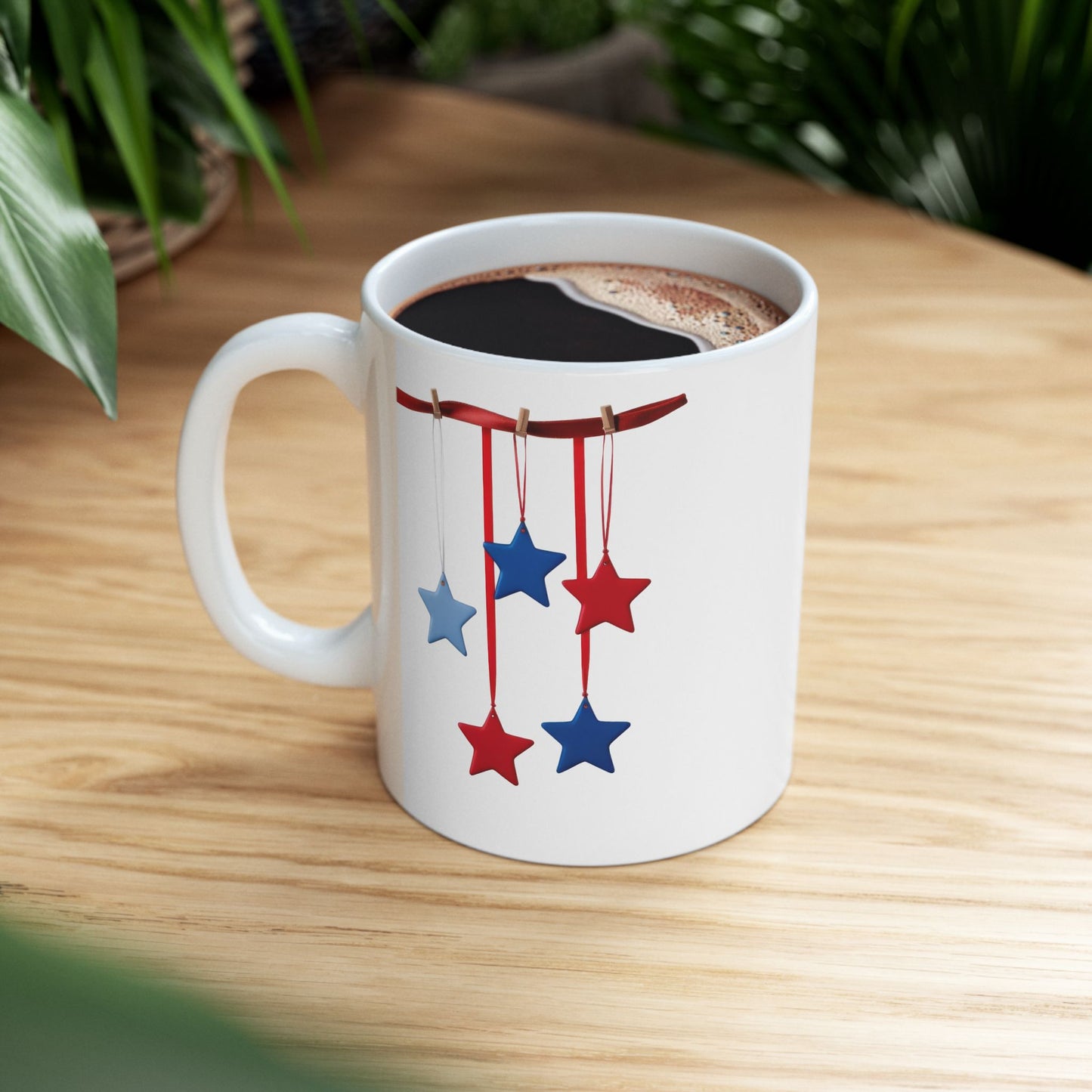 Patriotic Red & Blue Stars Coffee Mug