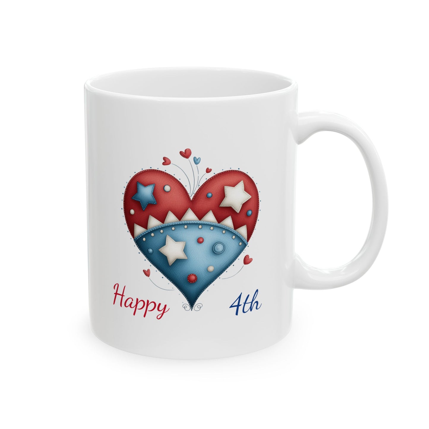 July 4th Heart Patriotic Coffee Mug