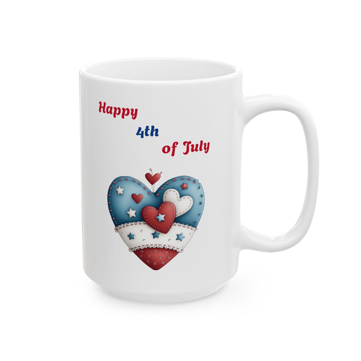 Decorative Stars & Stripes Heart Mug