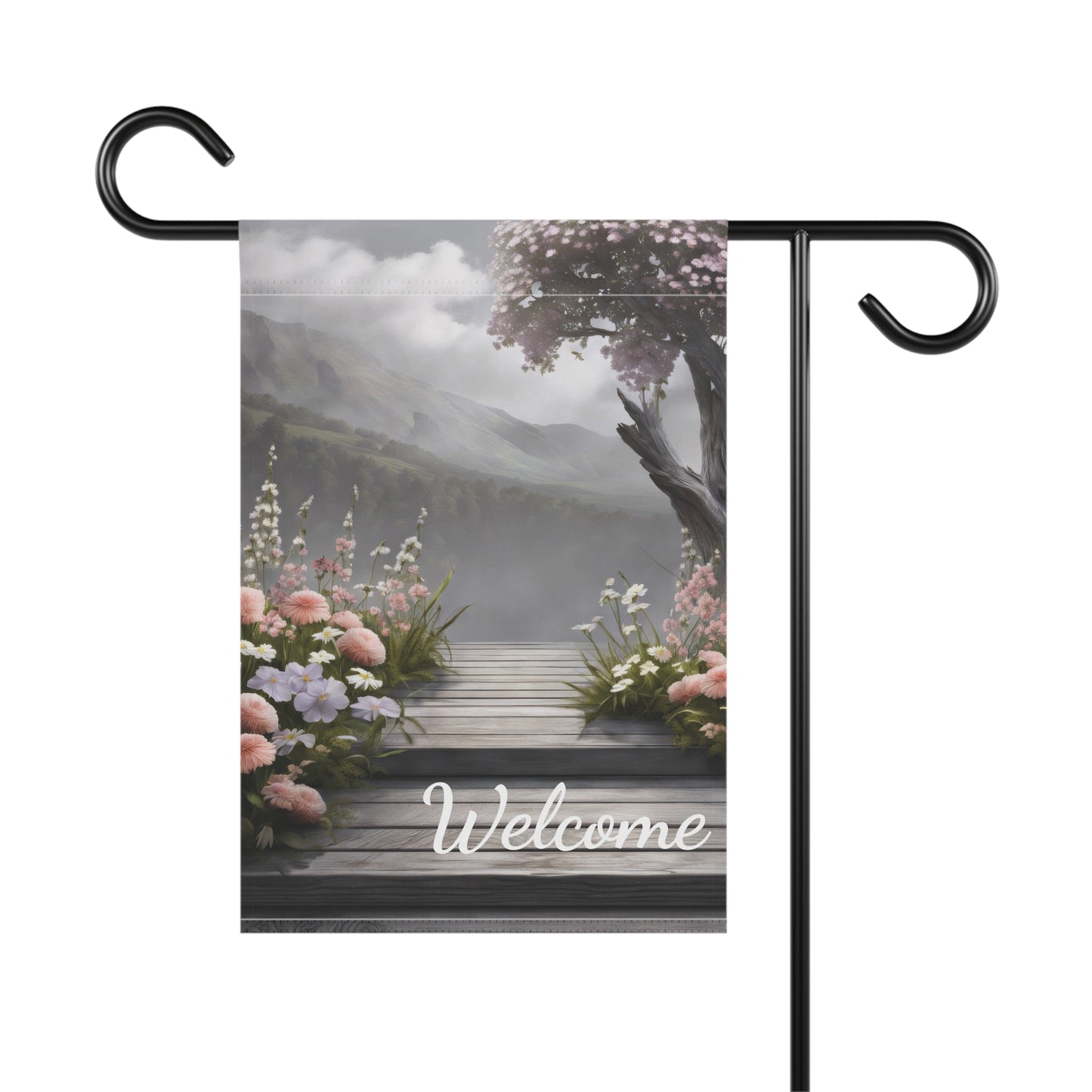 Mountain View Welcome Garden Flag