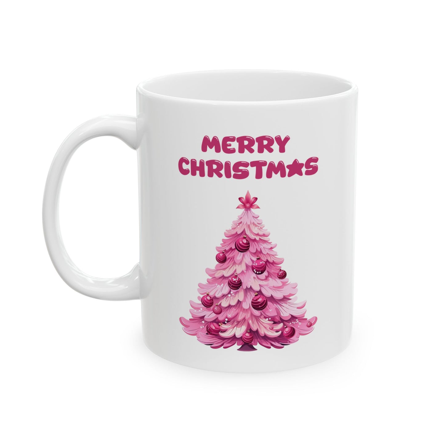 Cute Pink Christmas Tree Coffee Mug