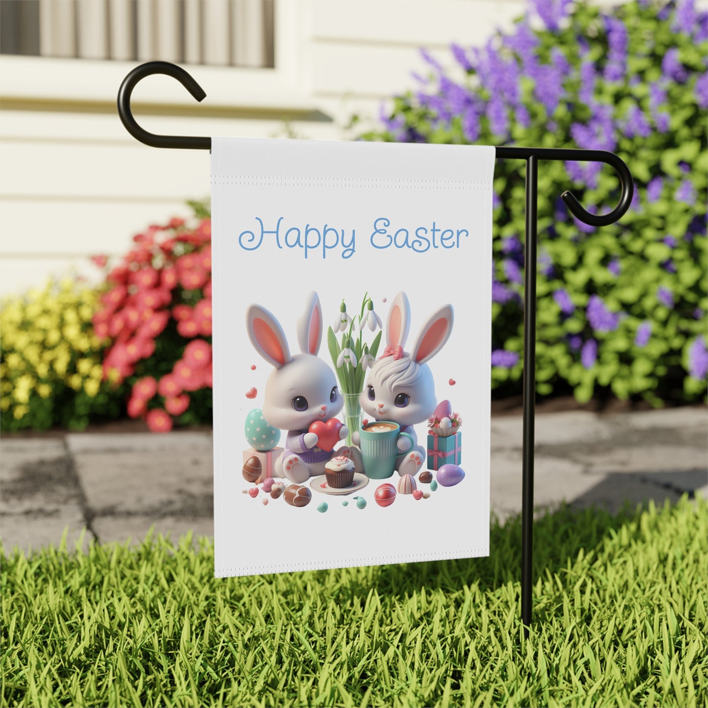 Sweet Little Easter Bunnies Garden Flag