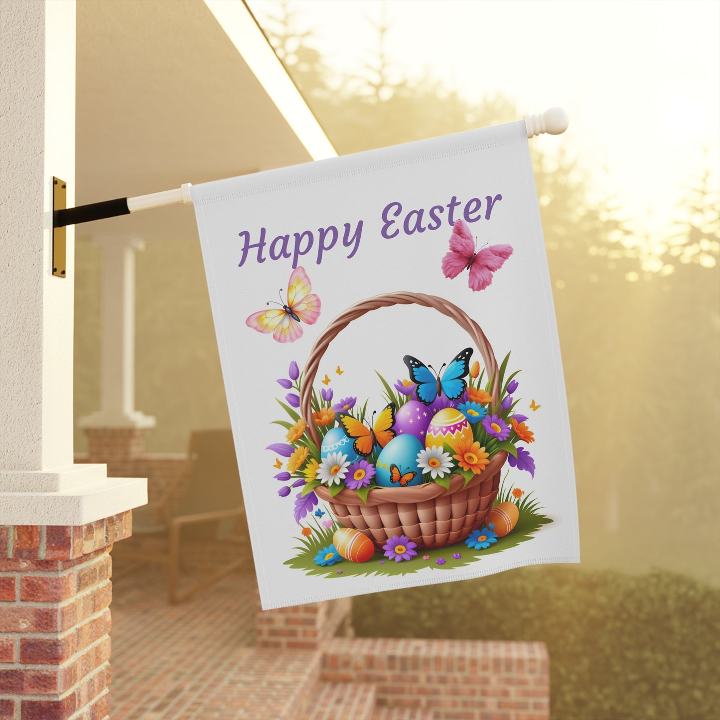 Elegant Easter Basket Garden Flag