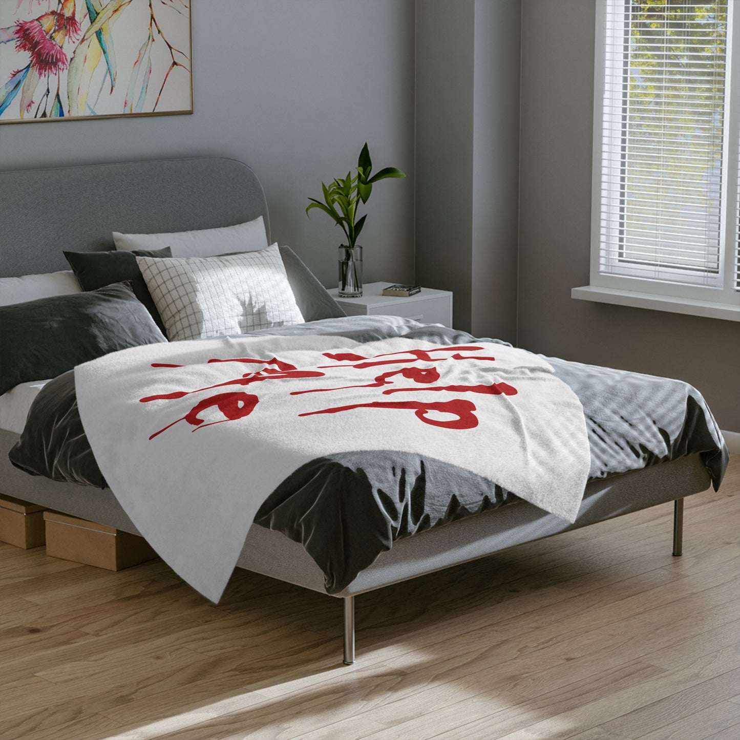"Help Me" Red Drip Text Lightweight Blanket