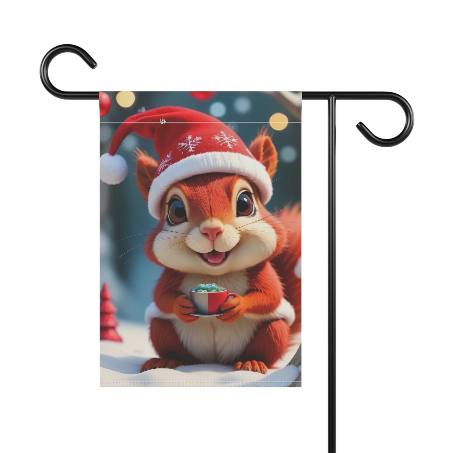 Cute Holiday Squirrel Garden Flag