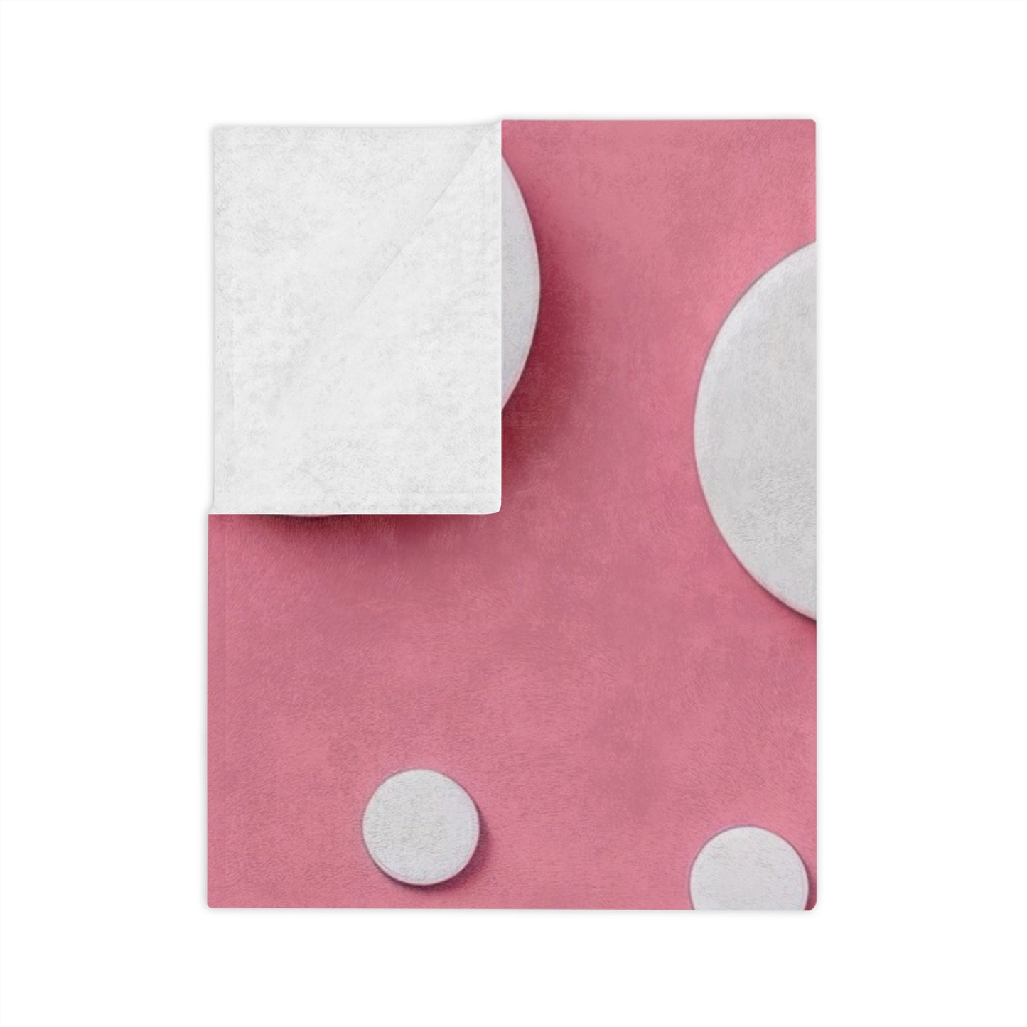 Pink & White Polka Dot Velveteen Blanket