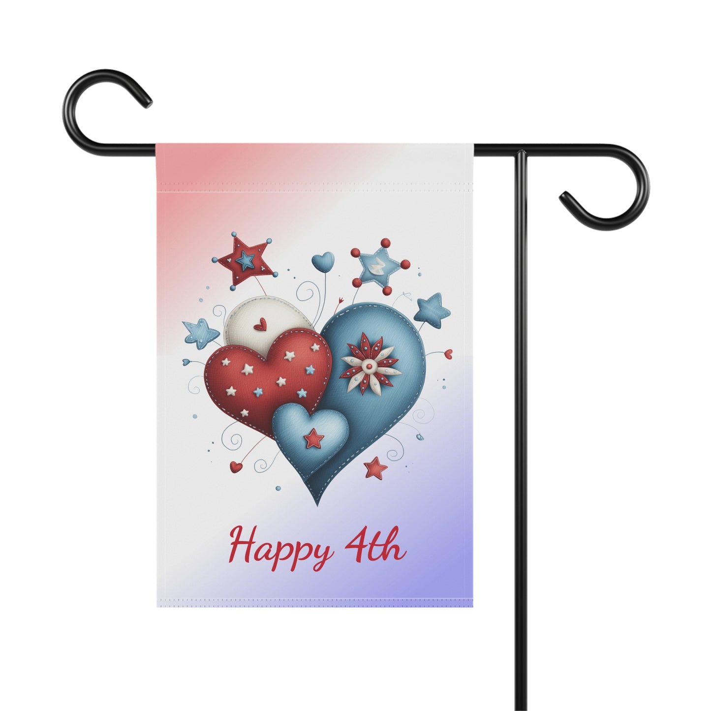 American Hearts Garden Flag for Fourth of July