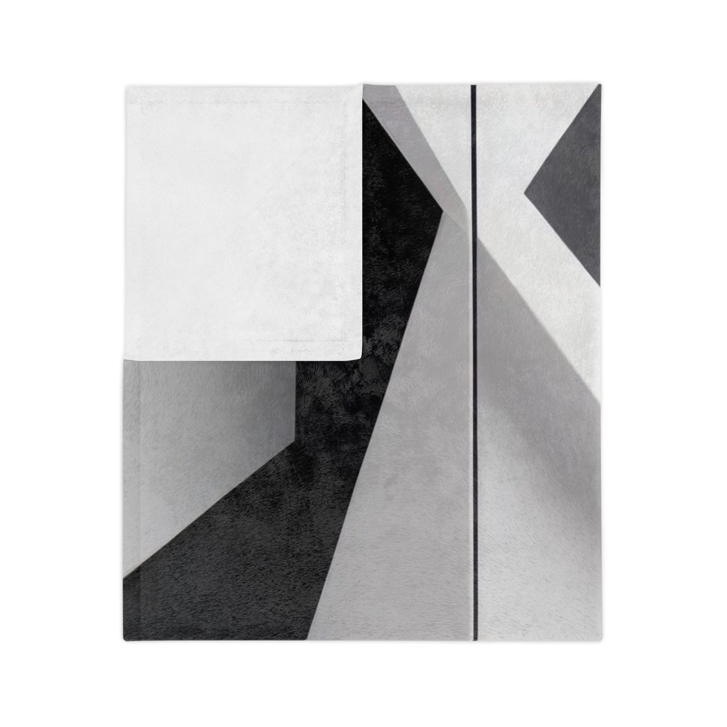 Monochrome Geometric Velveteen Blanket