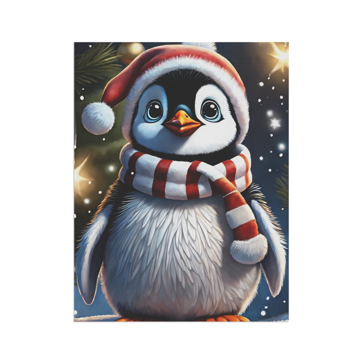 Christmas Penguin Holiday Garden Flag/ House Banner