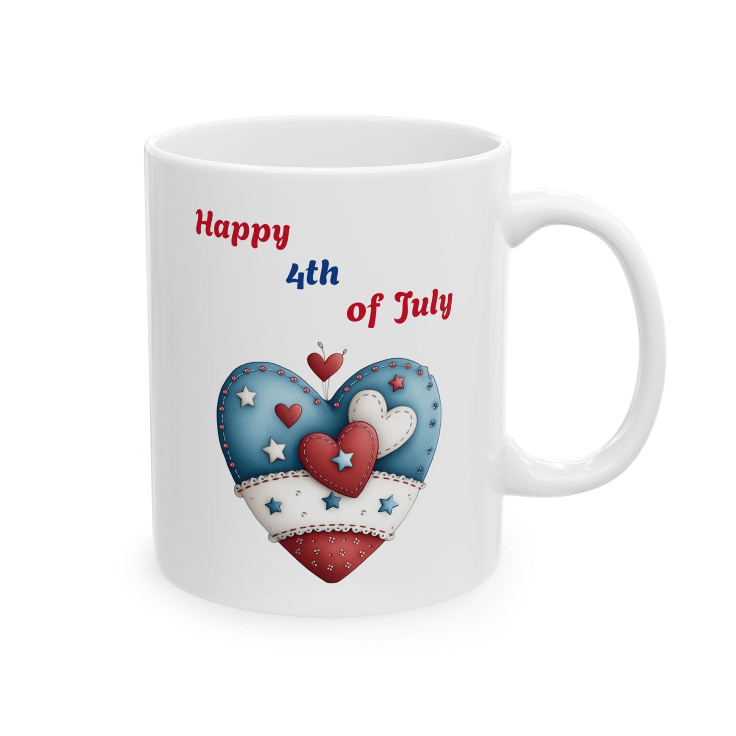 Decorative Stars & Stripes Heart Mug