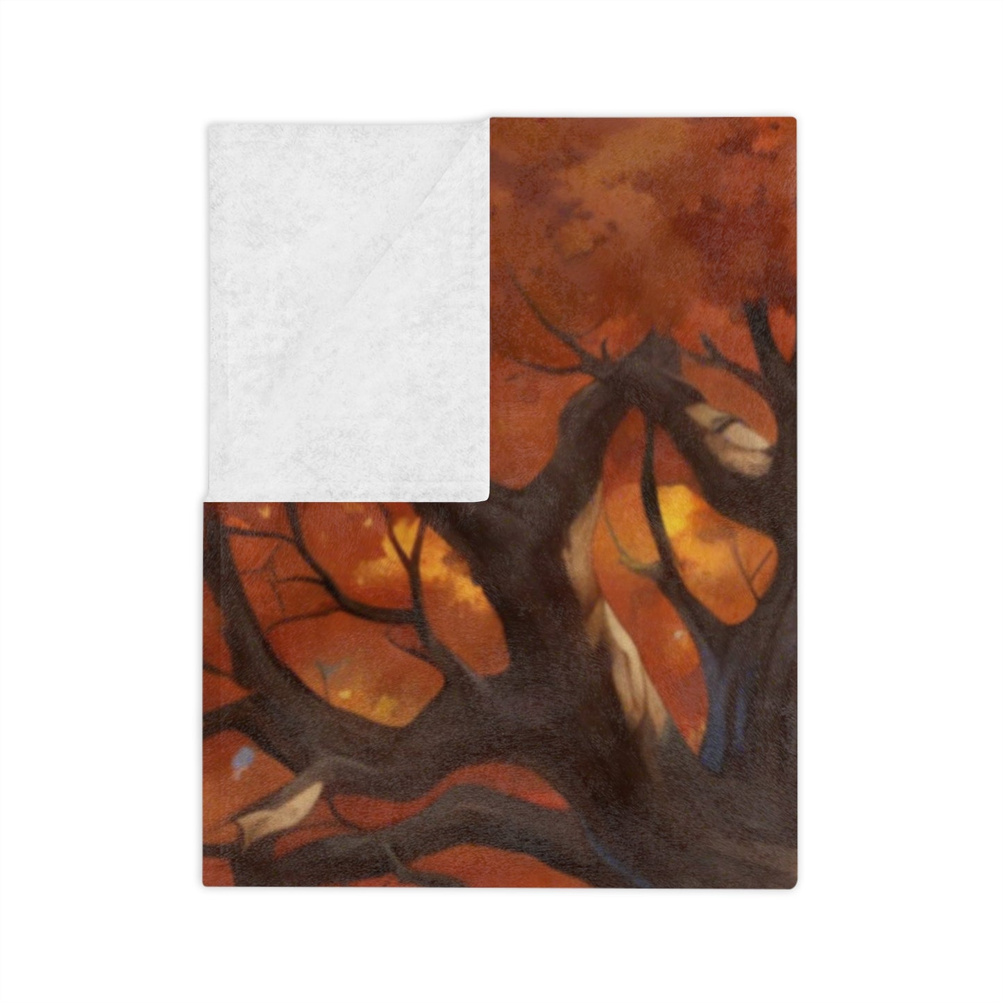 Majestic Autumn Tree Velveteen Blanket