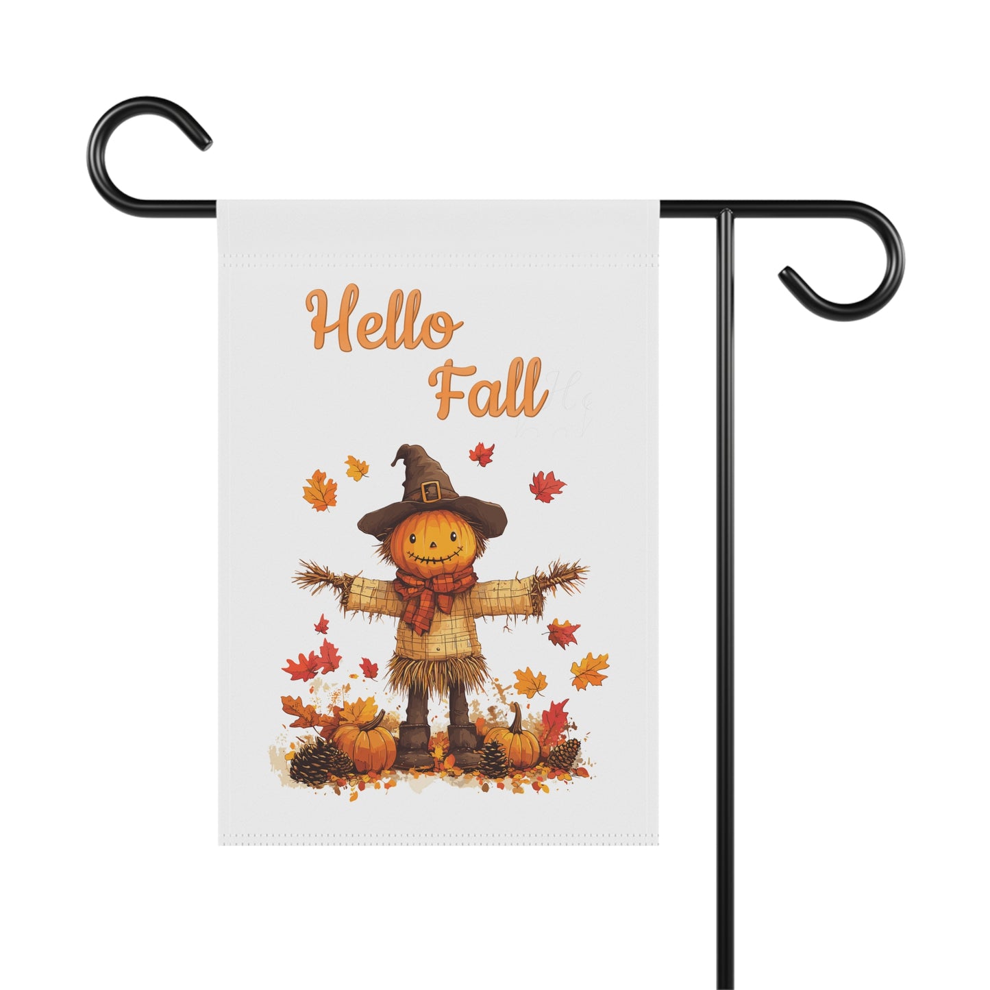 Hello Fall Pumpkin Scarecrow Garden Flag
