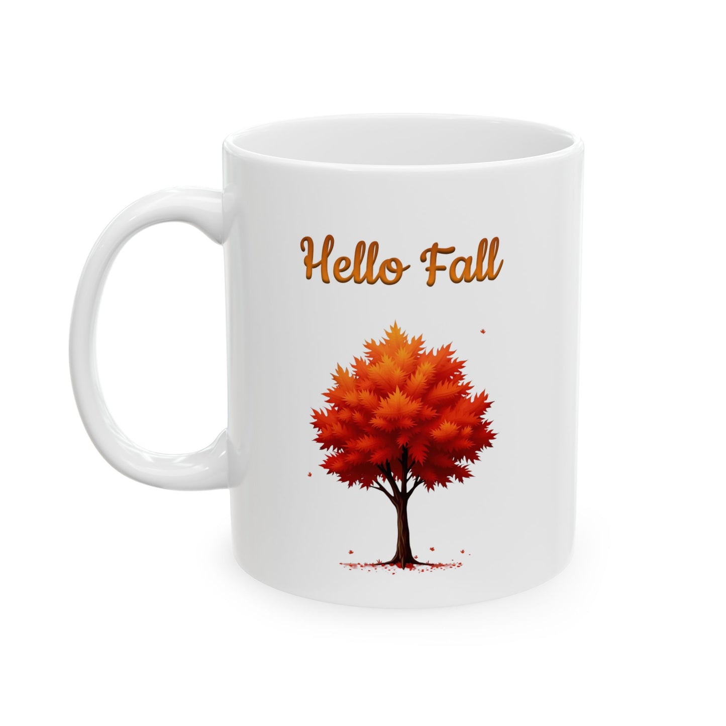 Hello Fall Red Autumn Tree Coffee Mug