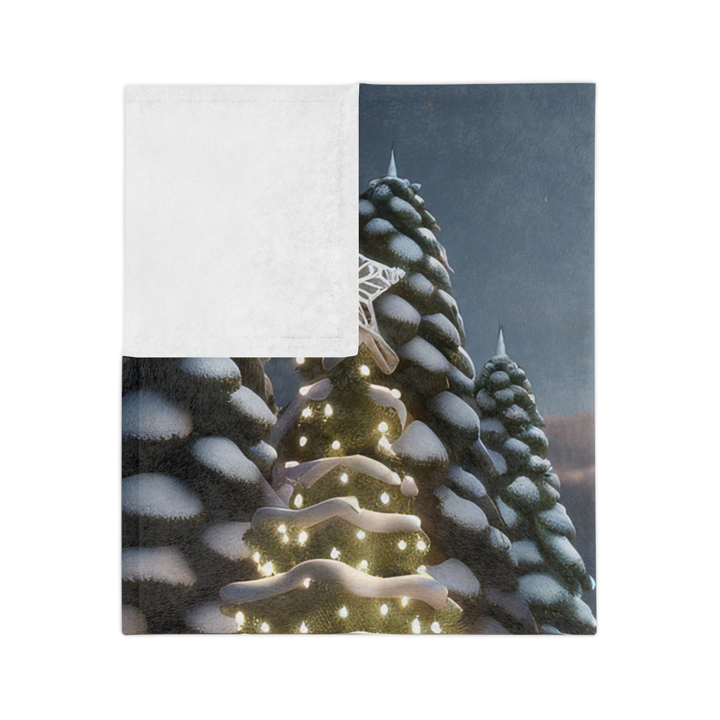 Twinkling Christmas Forest Velveteen Blanket