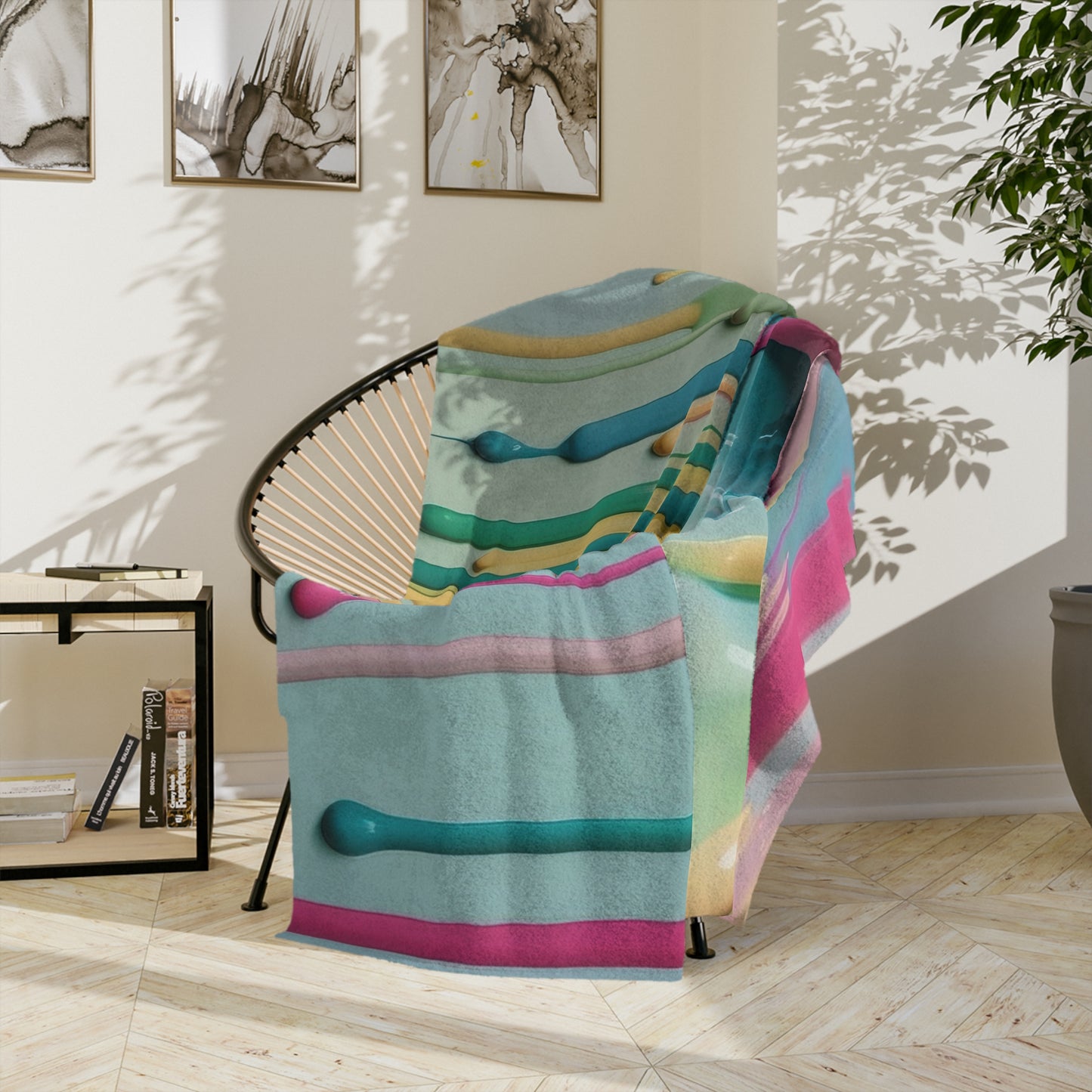 Pastel Paint Drip Velveteen Blanket
