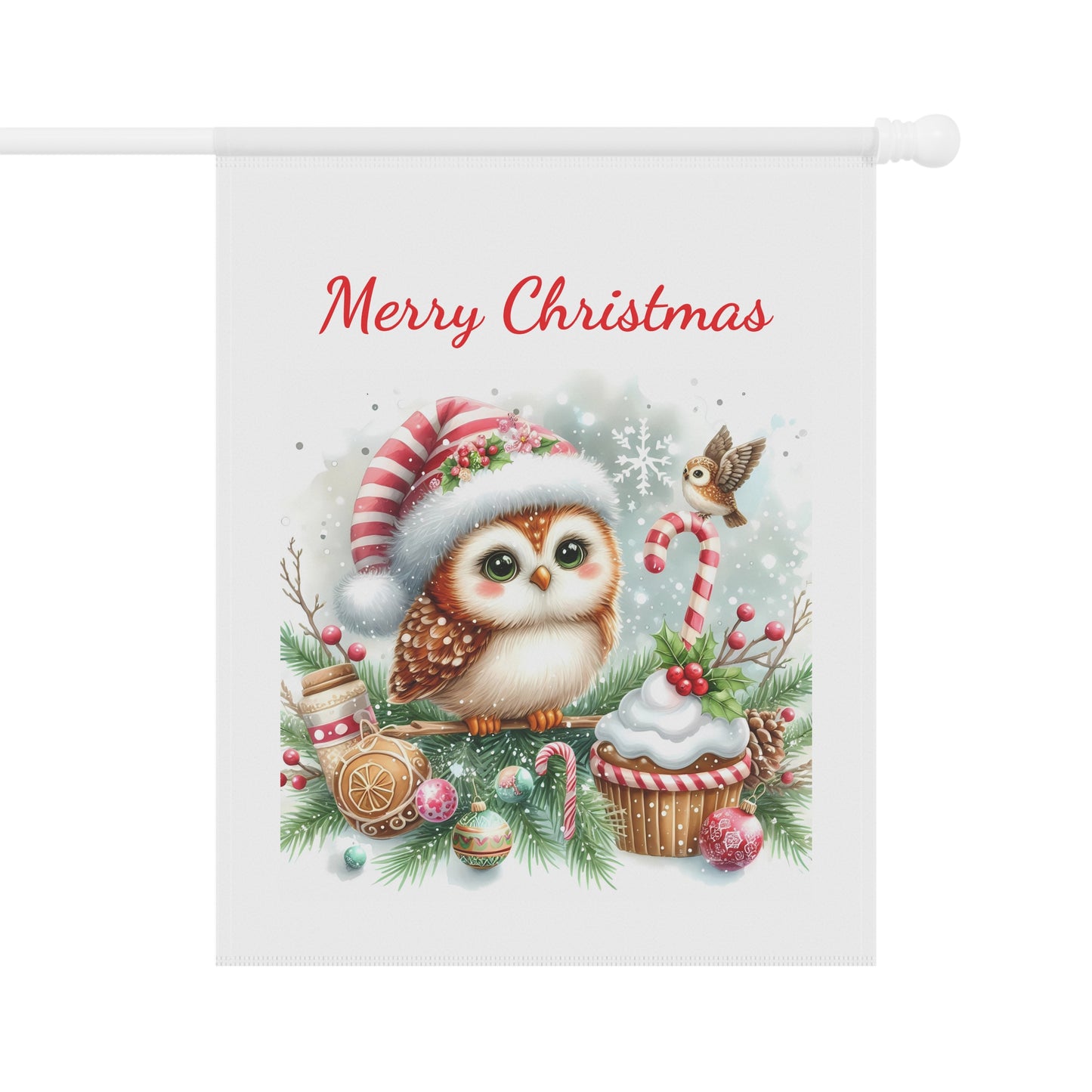 Adorable Santa Owl Garden Flag