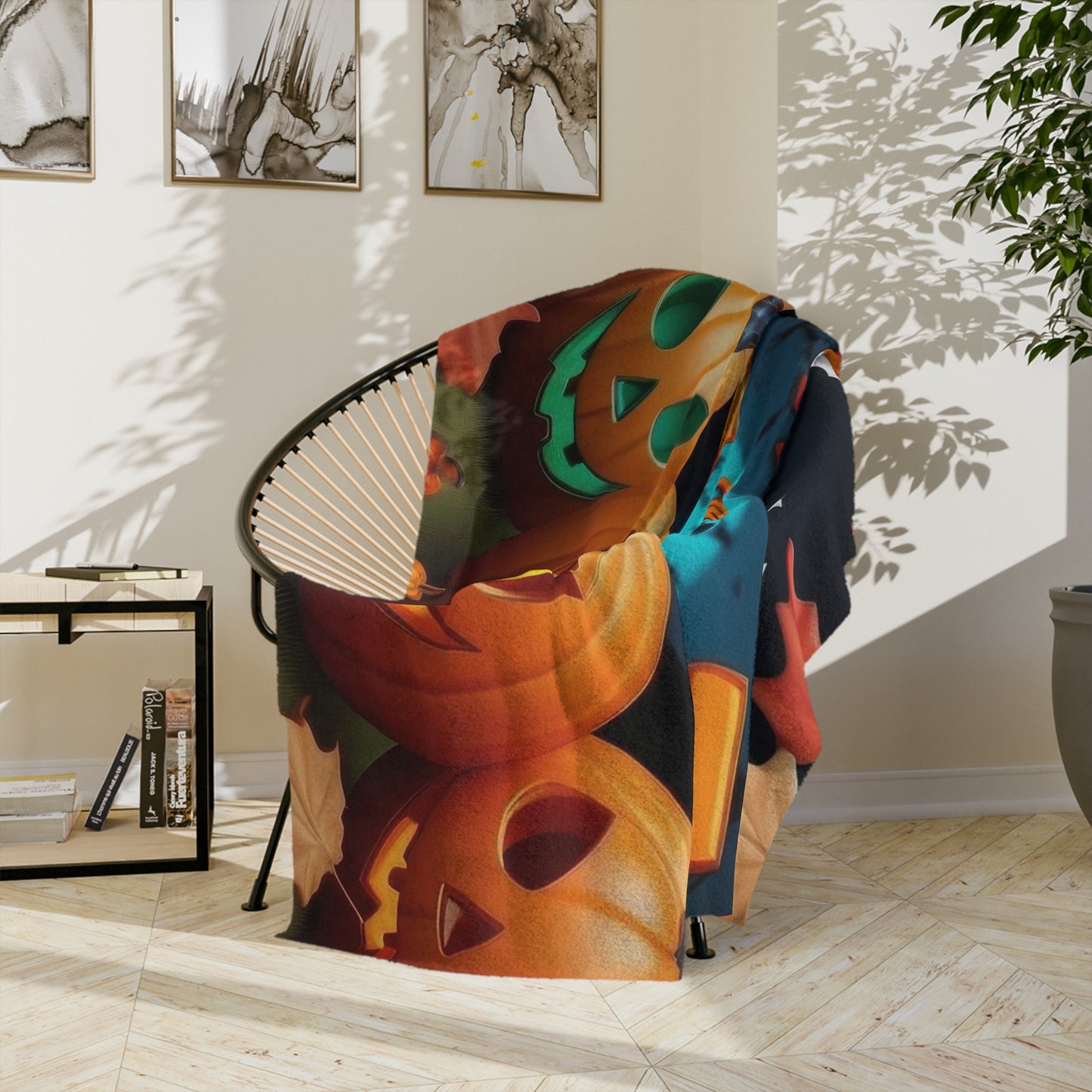 Spooky Pumpkins Trick or Treat Halloween Blanket