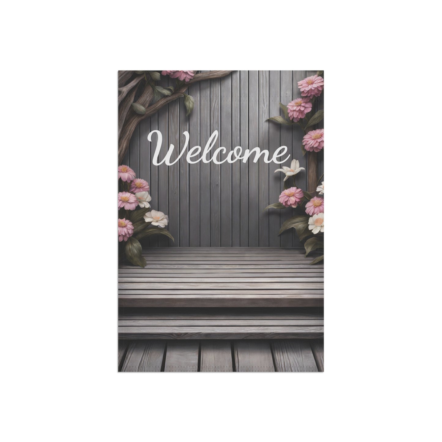 Rustic Wooden Welcome Garden Flag