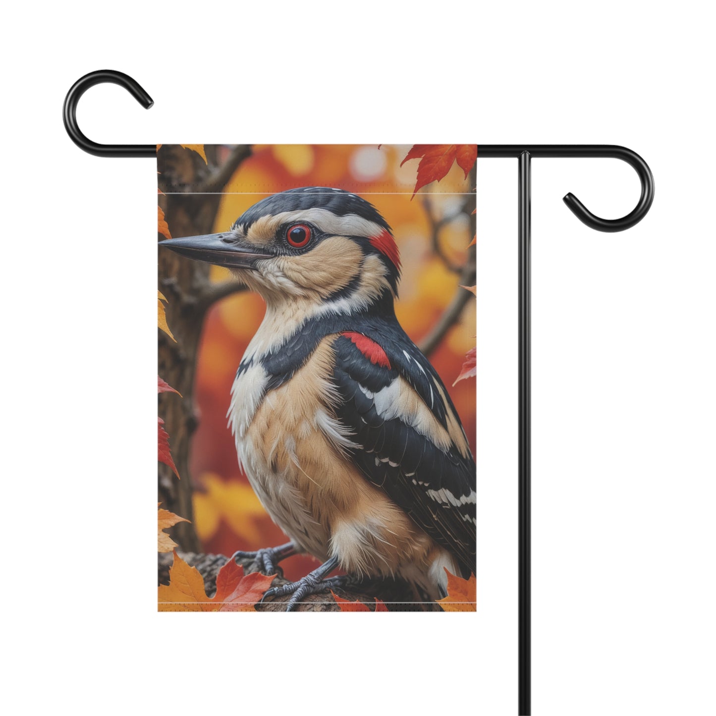 Autumn Woodpecker Garden Flag