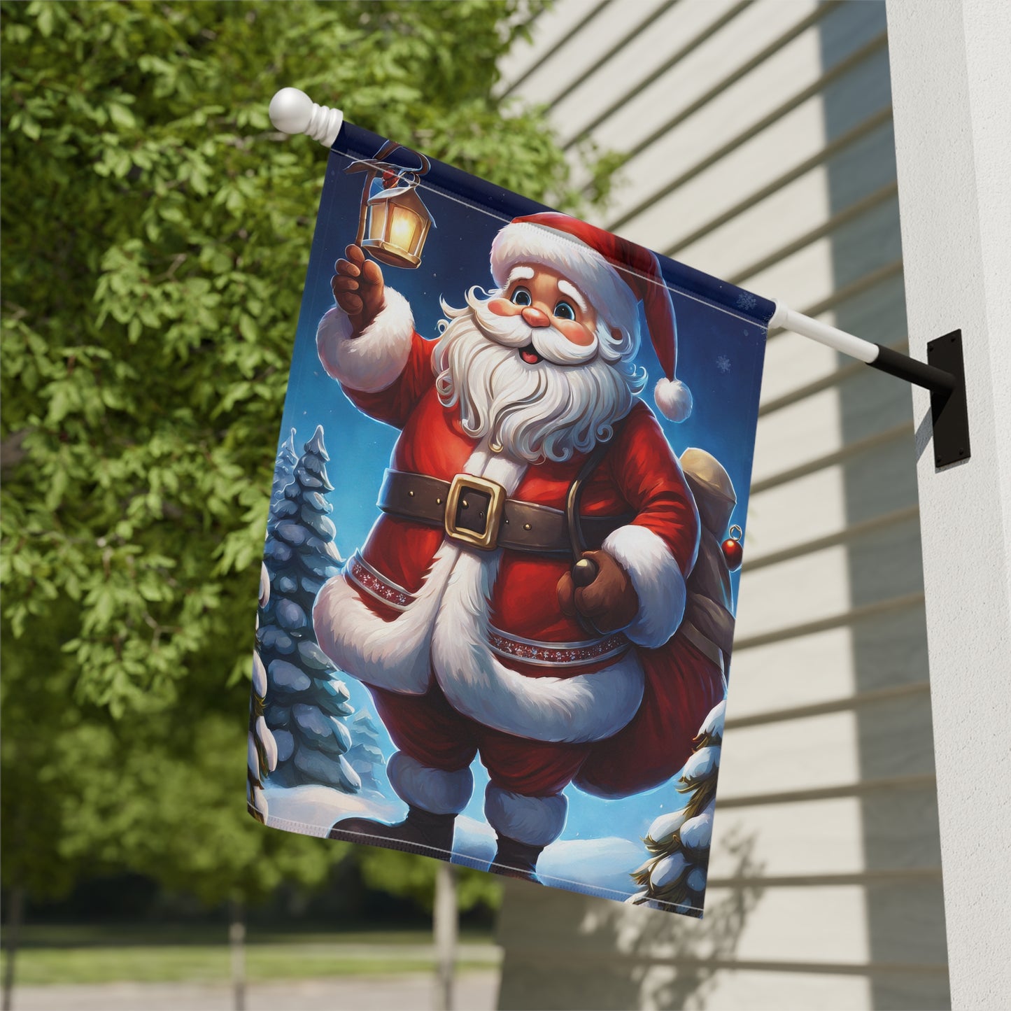 Jolly Classic Santa Holiday Garden Flag/ House Banner