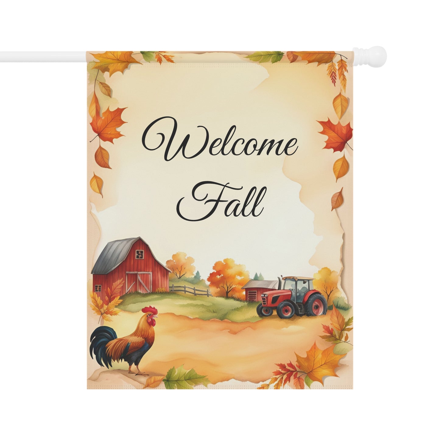 Rustic Farm Scene Welcome Garden Flag