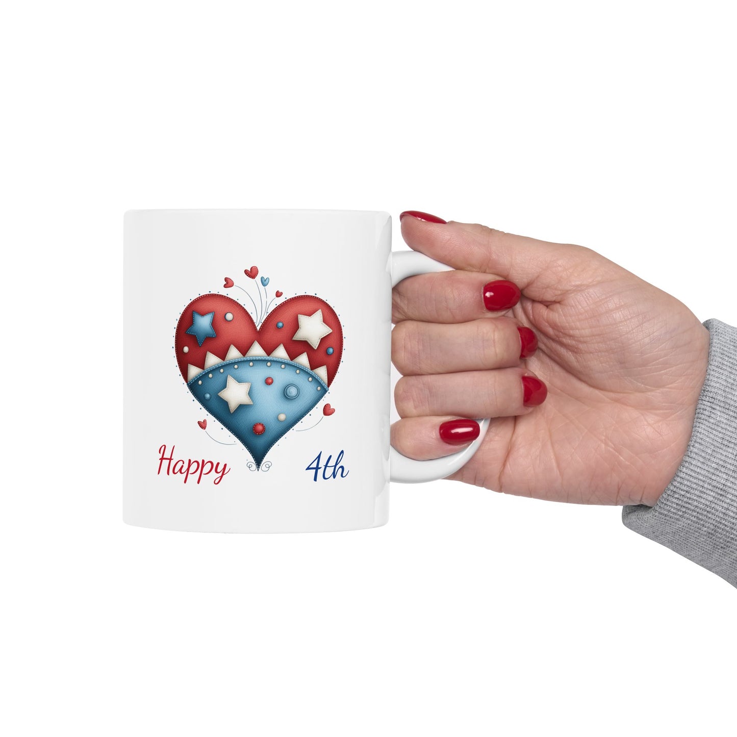 July 4th Heart Patriotic Coffee Mug