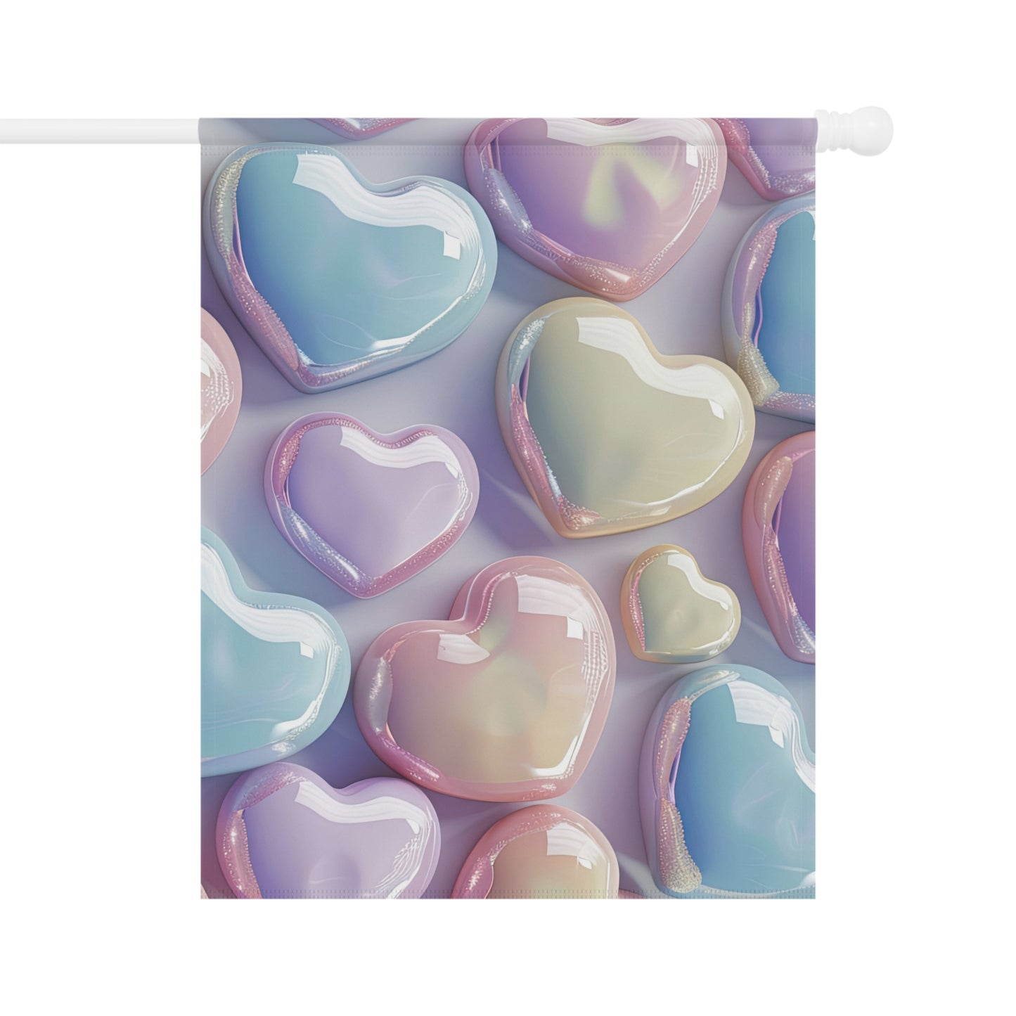 Pastel Hearts Garden Flag