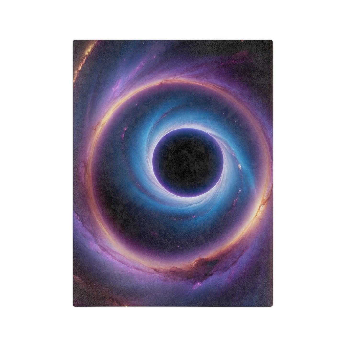 Soft Cosmos Velveteen Blanket with black hole and galaxy design
