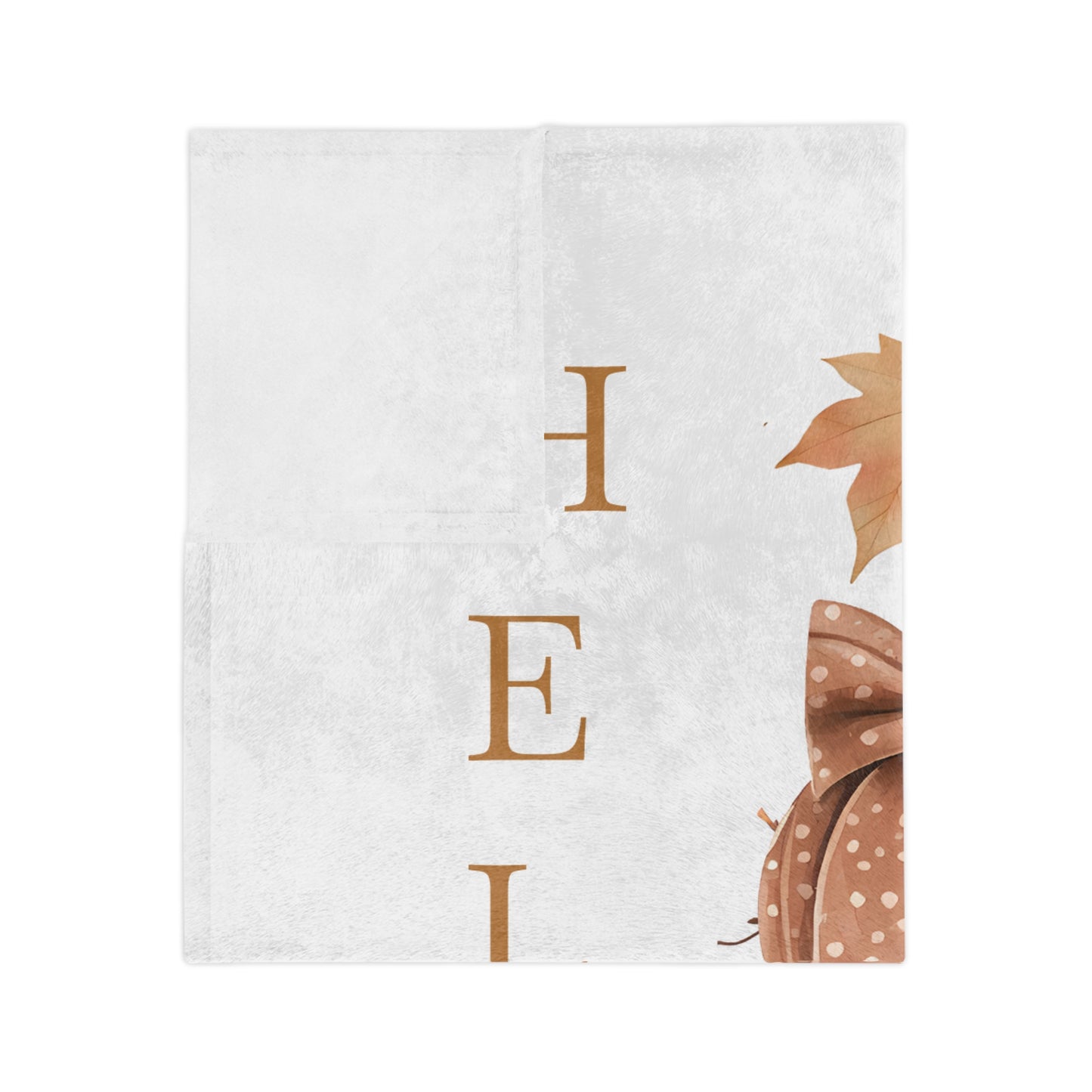 Hello Fall Harvest Stacked Pumpkins Velveteen Blanket