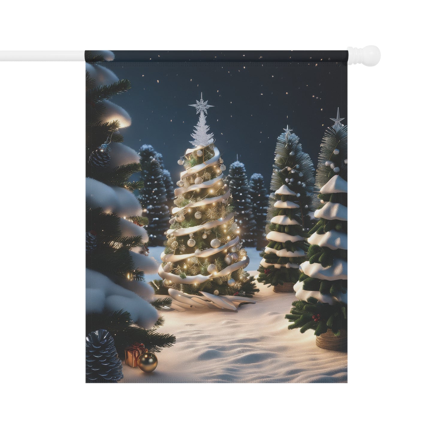Enchanted Winter Forest Christmas Garden Flag