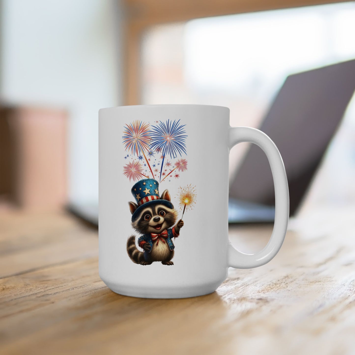Adorable Patriotic Raccoon Coffee Mug