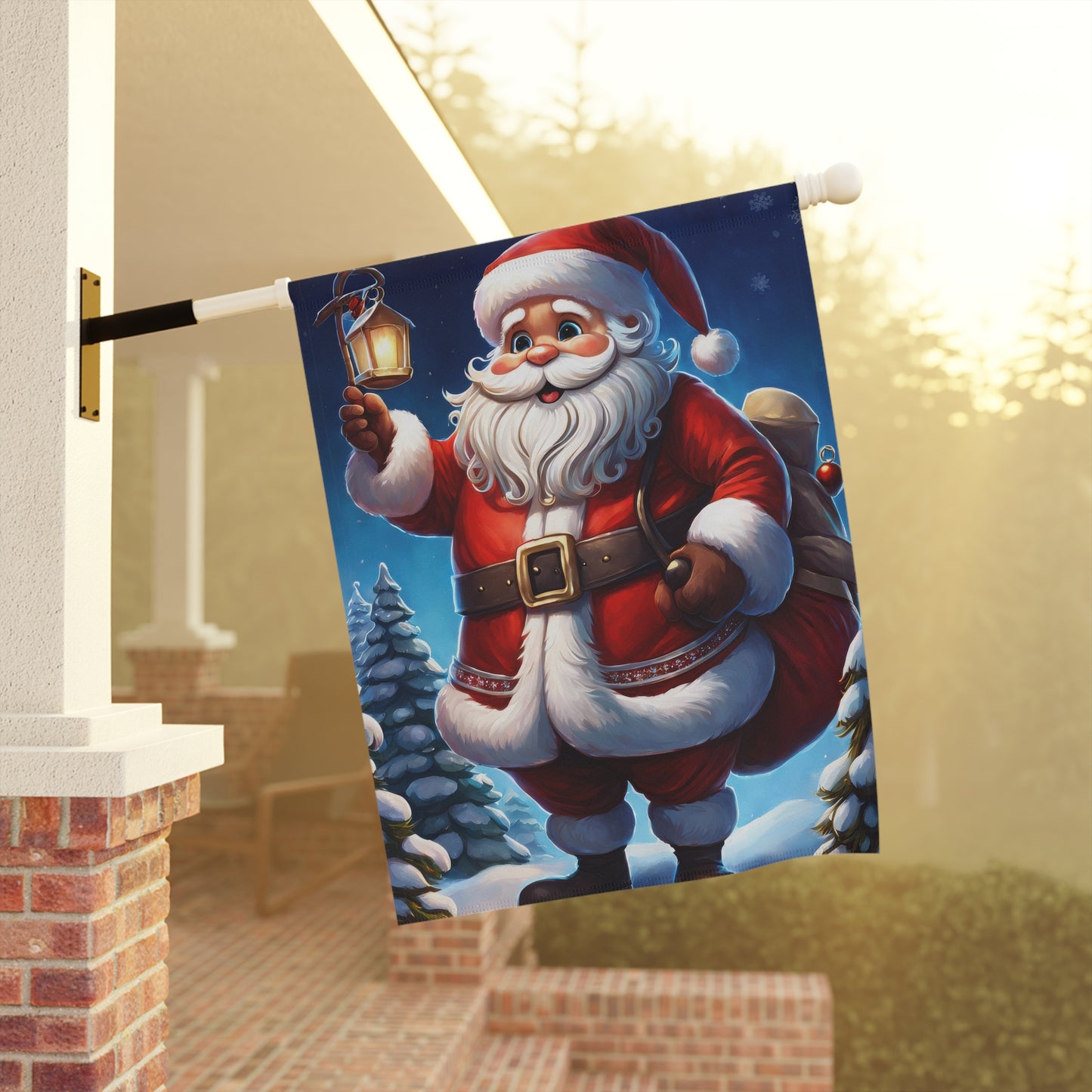 Jolly Classic Santa Holiday Garden Flag/ House Banner