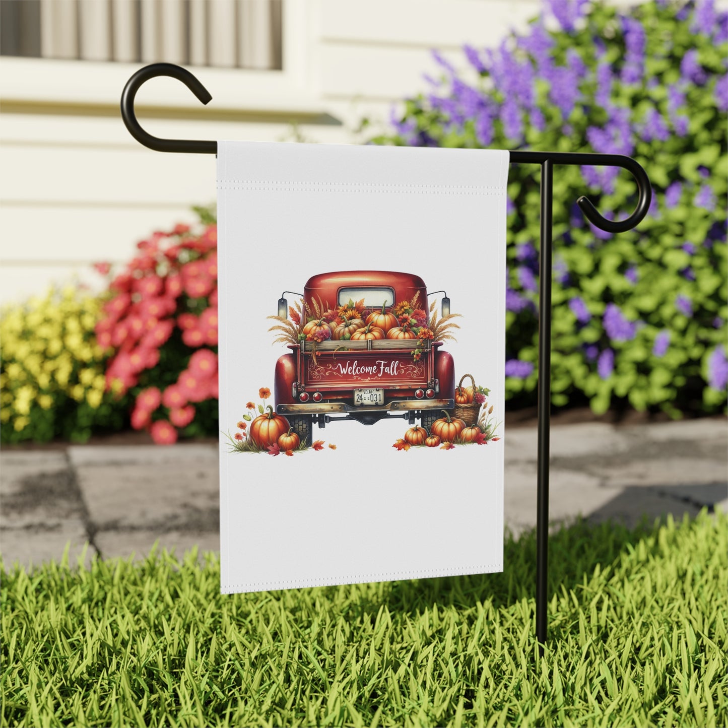 Vintage Truck Welcome Fall Flag
