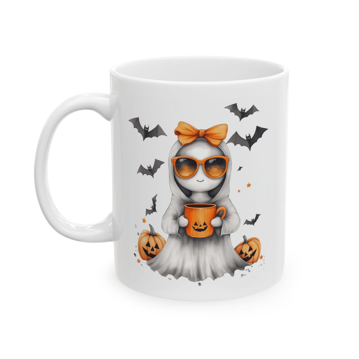 Fun Halloween Ghost & Jack-O'-Lantern Mug