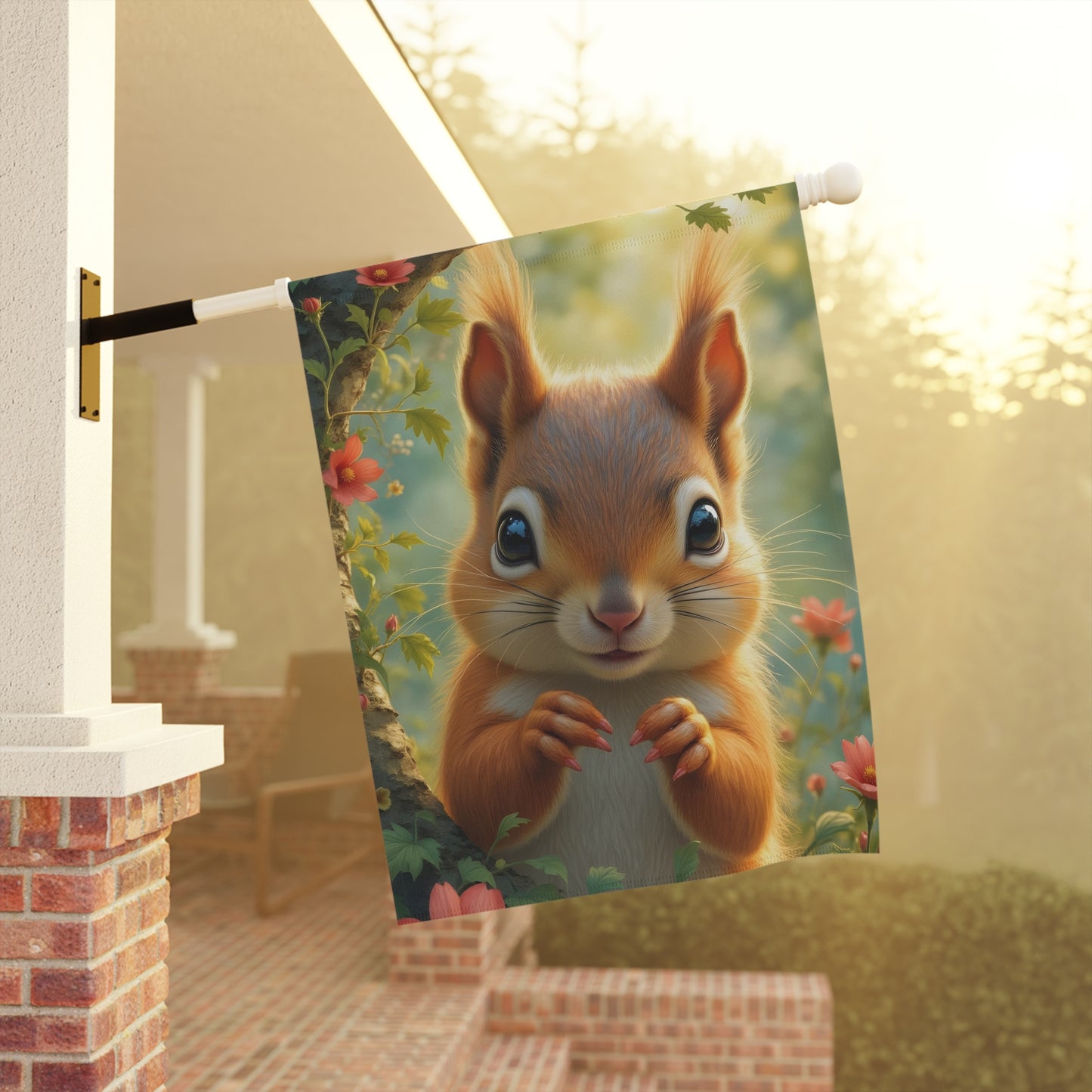Cute Squirrel Garden Flag