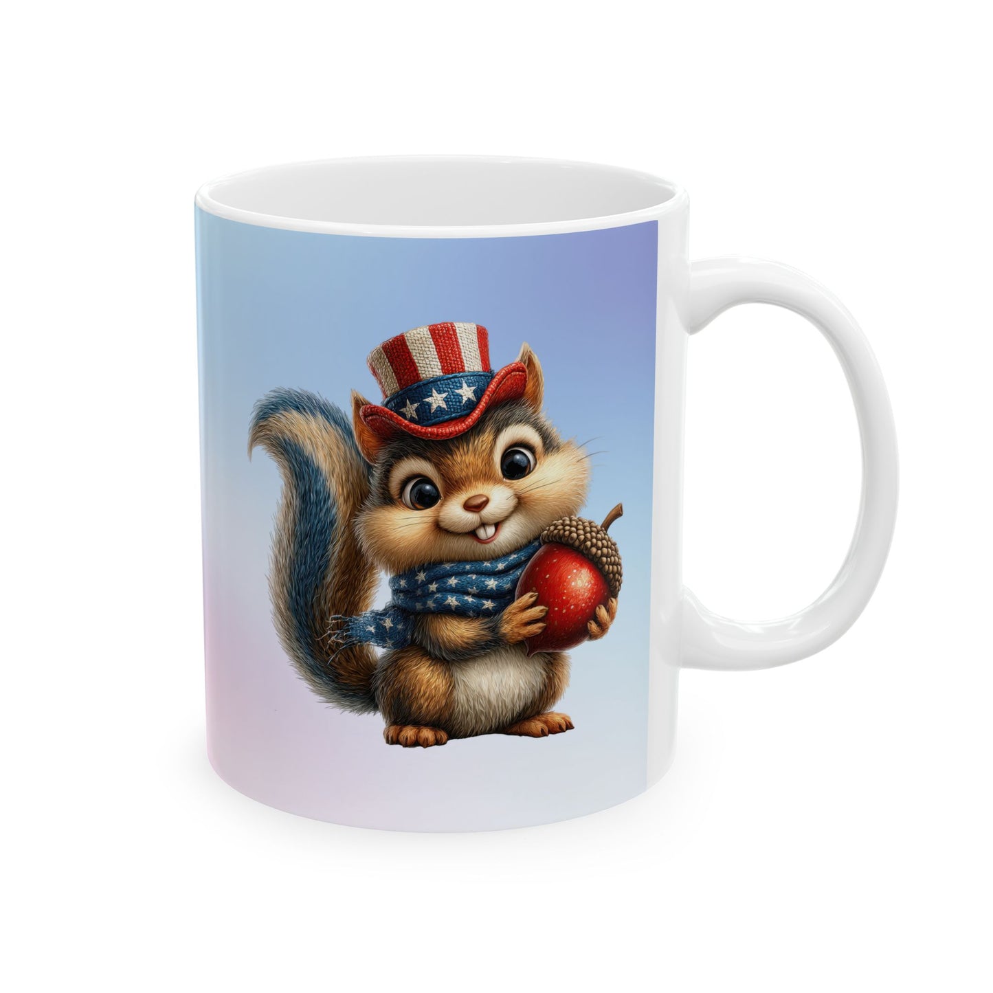 Patriotic Squirrel Ceramic Mug