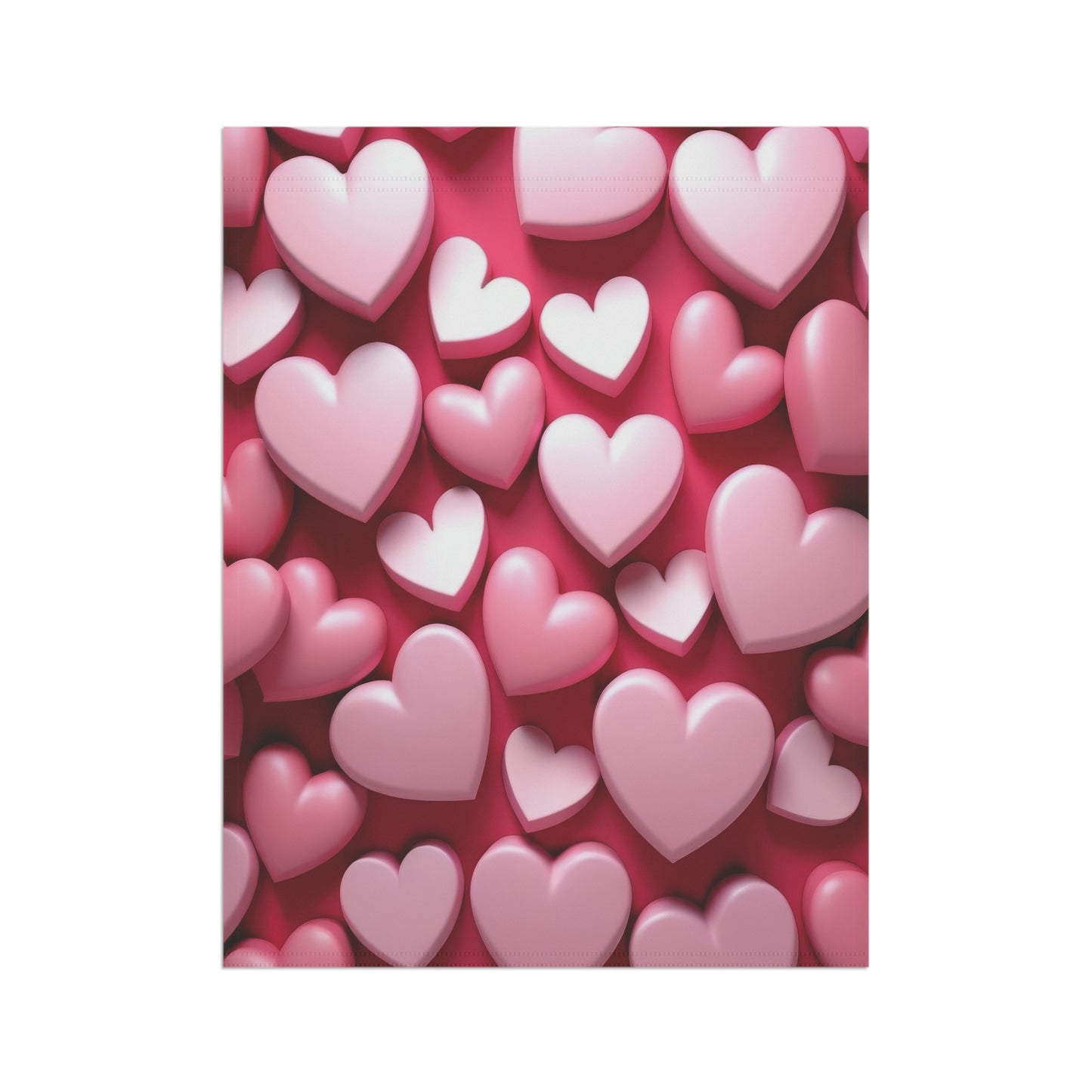 Pink Hearts Valentine Garden Flag