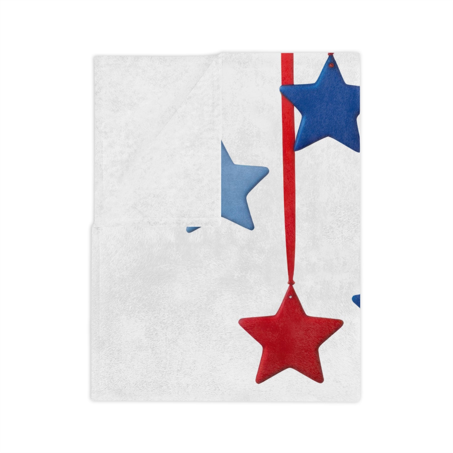 Sleeping Kitten in Patriotic Hat Velveteen Plush Blanket