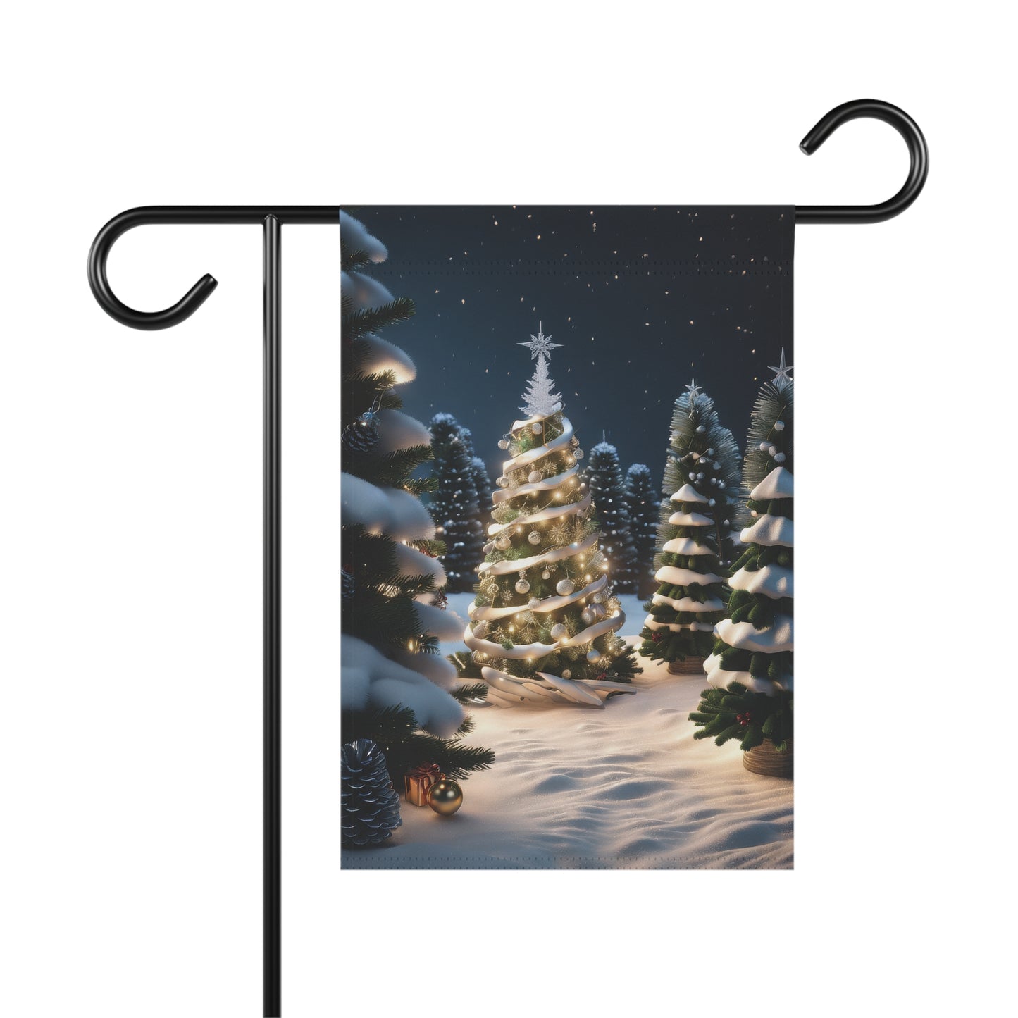 Enchanted Winter Forest Christmas Garden Flag