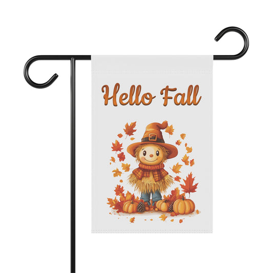 Hello Fall Scarecrow Garden Flag